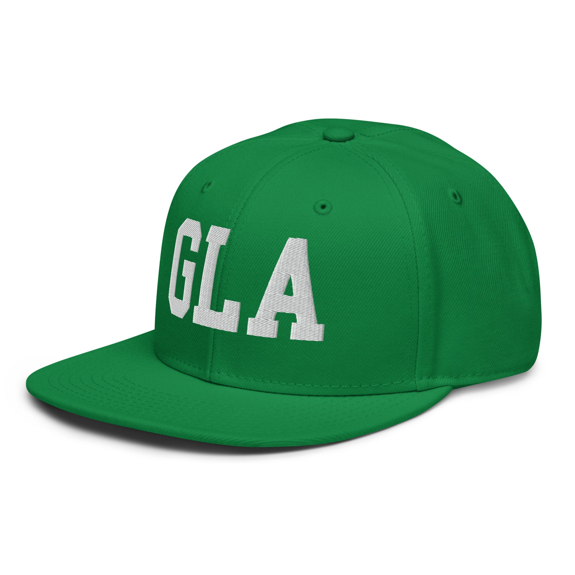 College-Style Wool-Blend Snapback Hat • White • GLA Glasgow • YHM Designs - Image 20