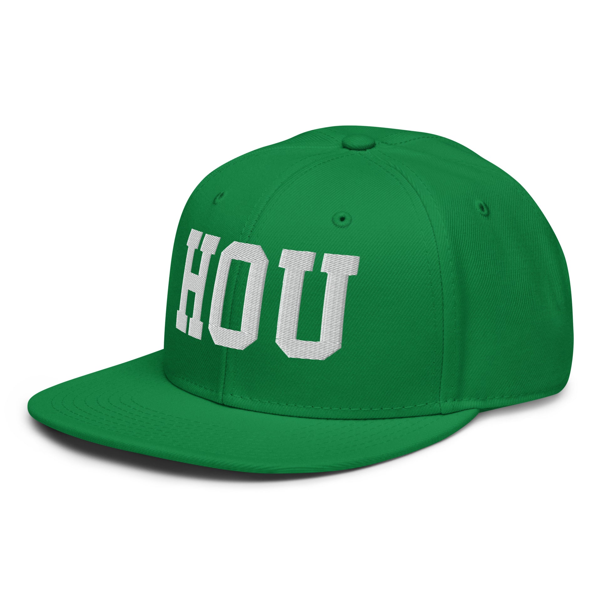 College-Style Wool-Blend Snapback Hat • White • HOU Houston • YHM Designs - Image 20