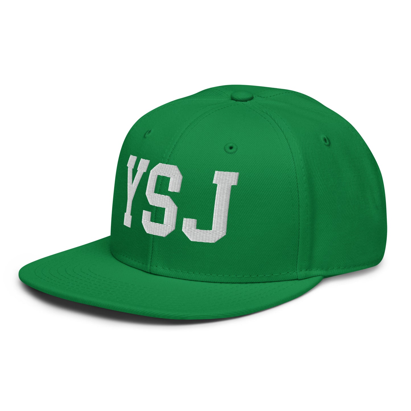 College-Style Wool-Blend Snapback Hat • White • YSJ Saint John • YHM Designs - Image 20