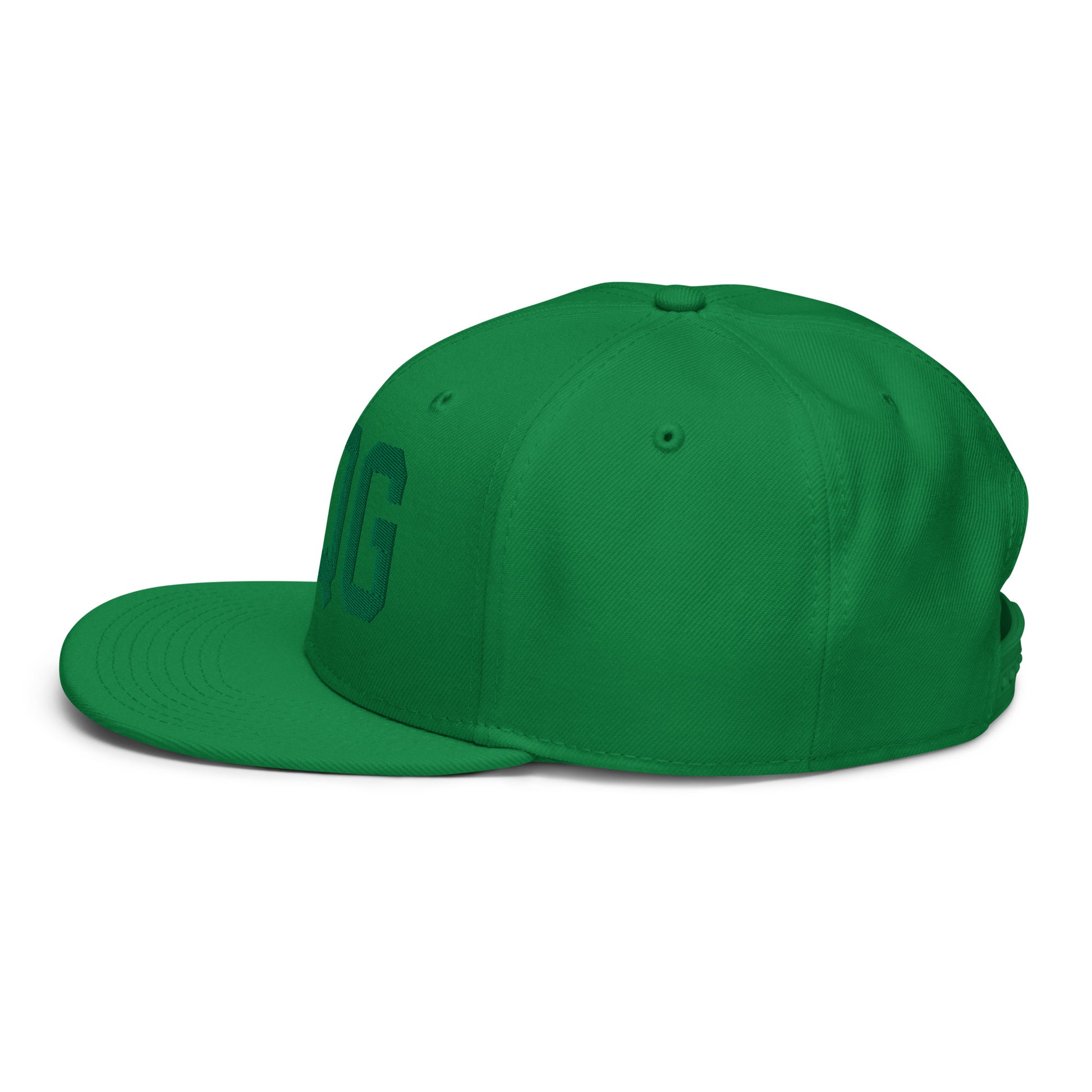 College-Style Wool-Blend Snapback Hat • Kelly Green • YQG Windsor • YHM Designs - Image 09