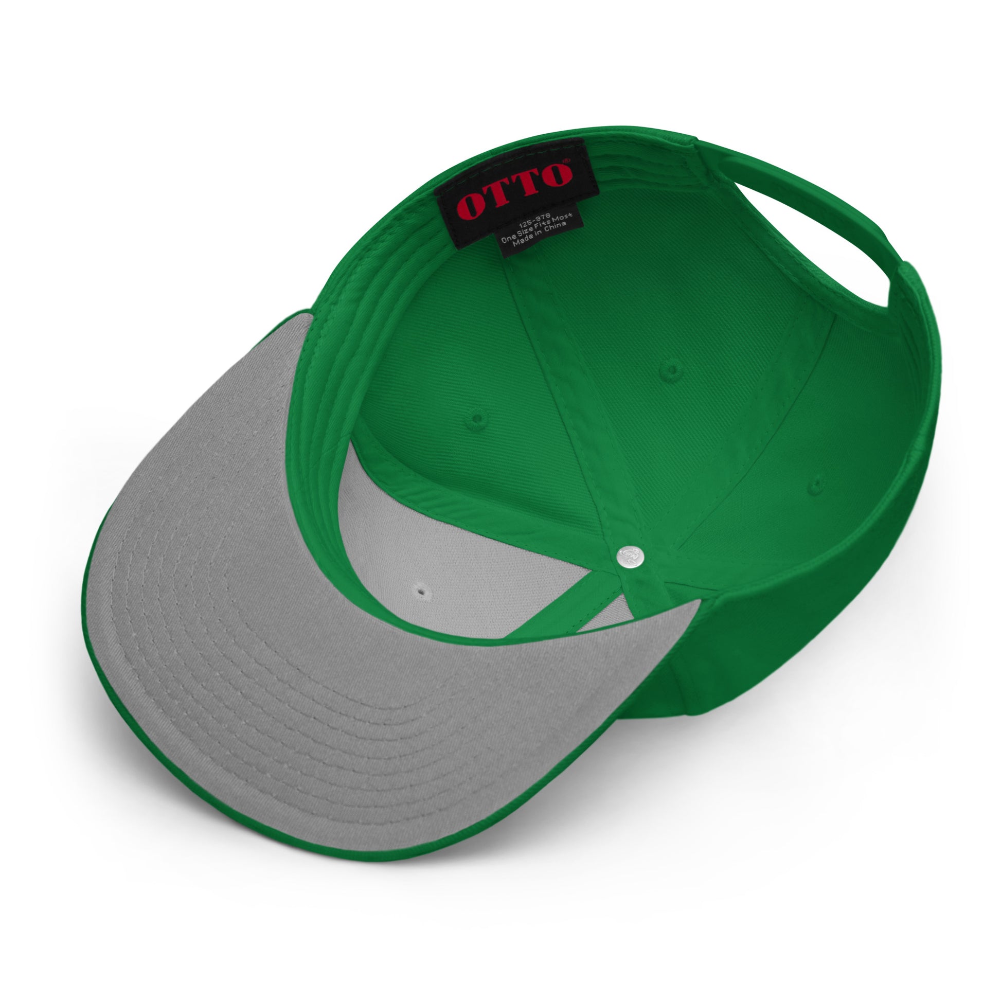 College-Style Wool-Blend Snapback Hat • Kelly Green • BCN Barcelona • YHM Designs - Image 04