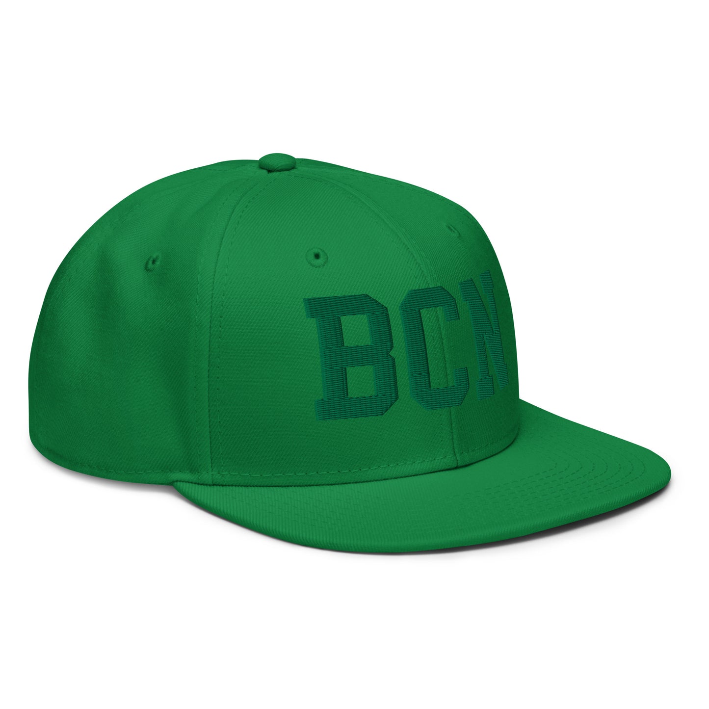 College-Style Wool-Blend Snapback Hat • Kelly Green • BCN Barcelona • YHM Designs - Image 10