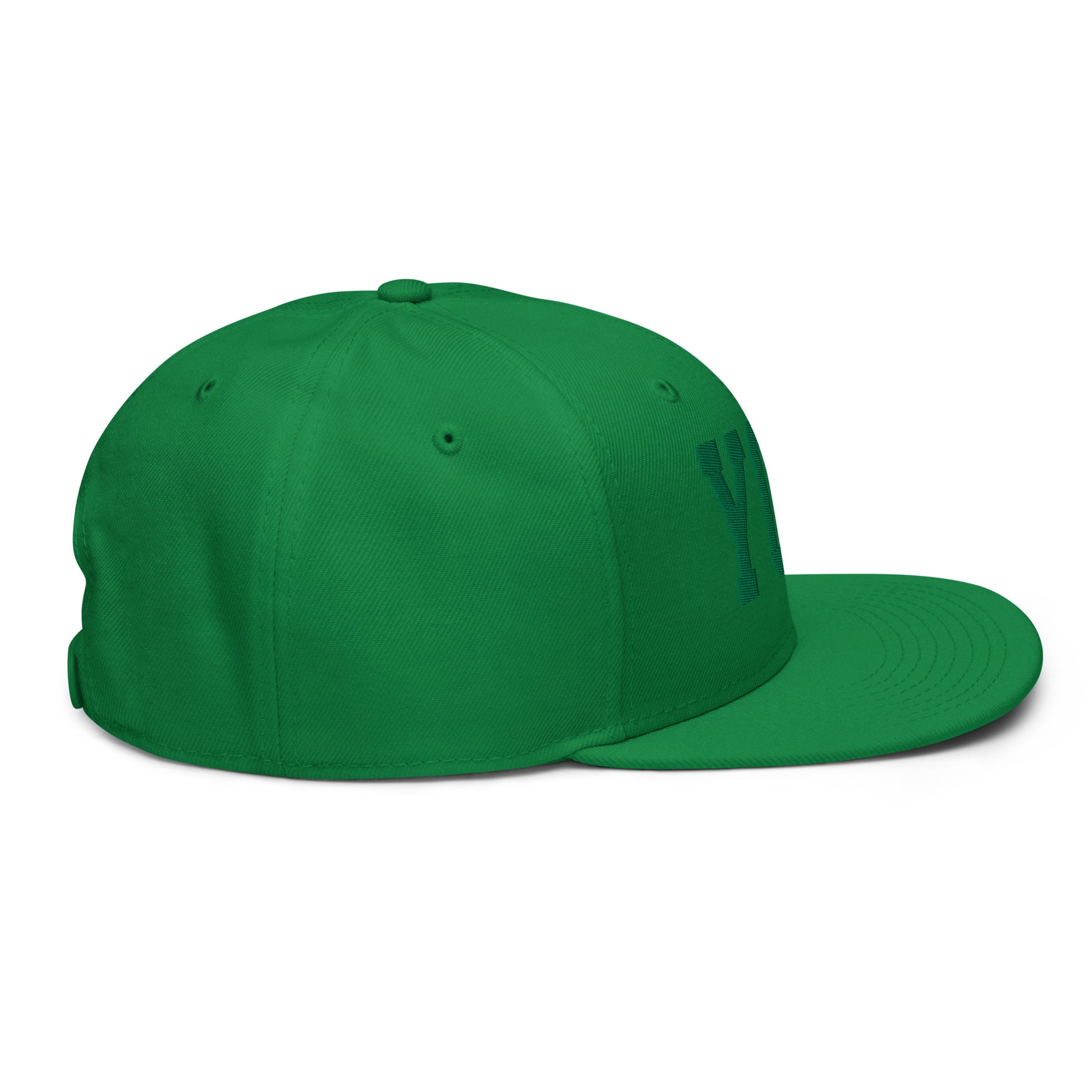 College-Style Wool-Blend Snapback Hat • Kelly Green • YQG Windsor • YHM Designs - Image 11
