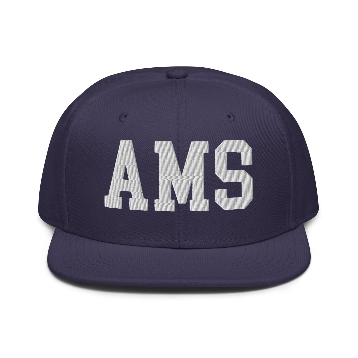 College-Style Wool-Blend Snapback Hat • White • AMS Amsterdam • YHM Designs - Image 10