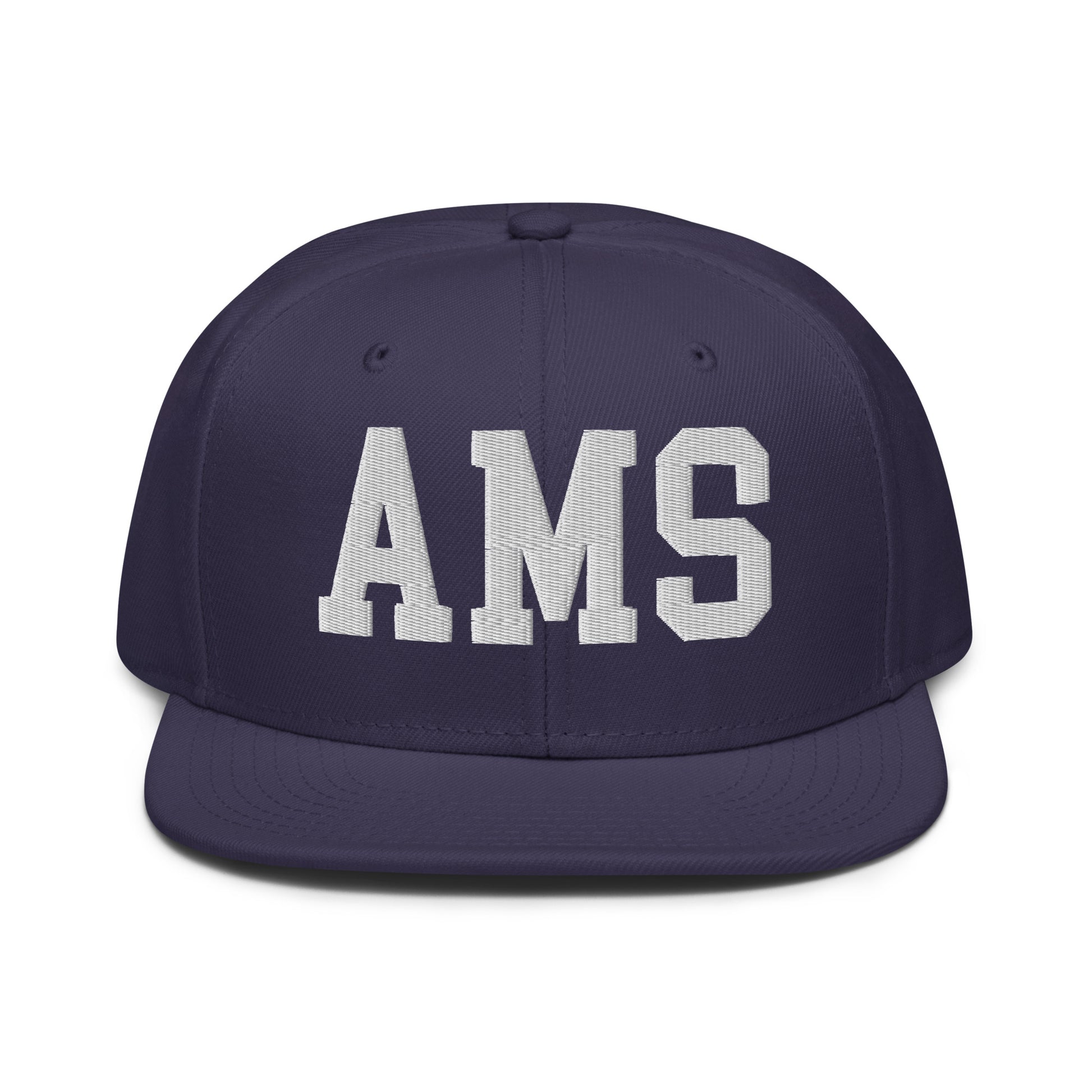 College-Style Wool-Blend Snapback Hat • White • AMS Amsterdam • YHM Designs - Image 10