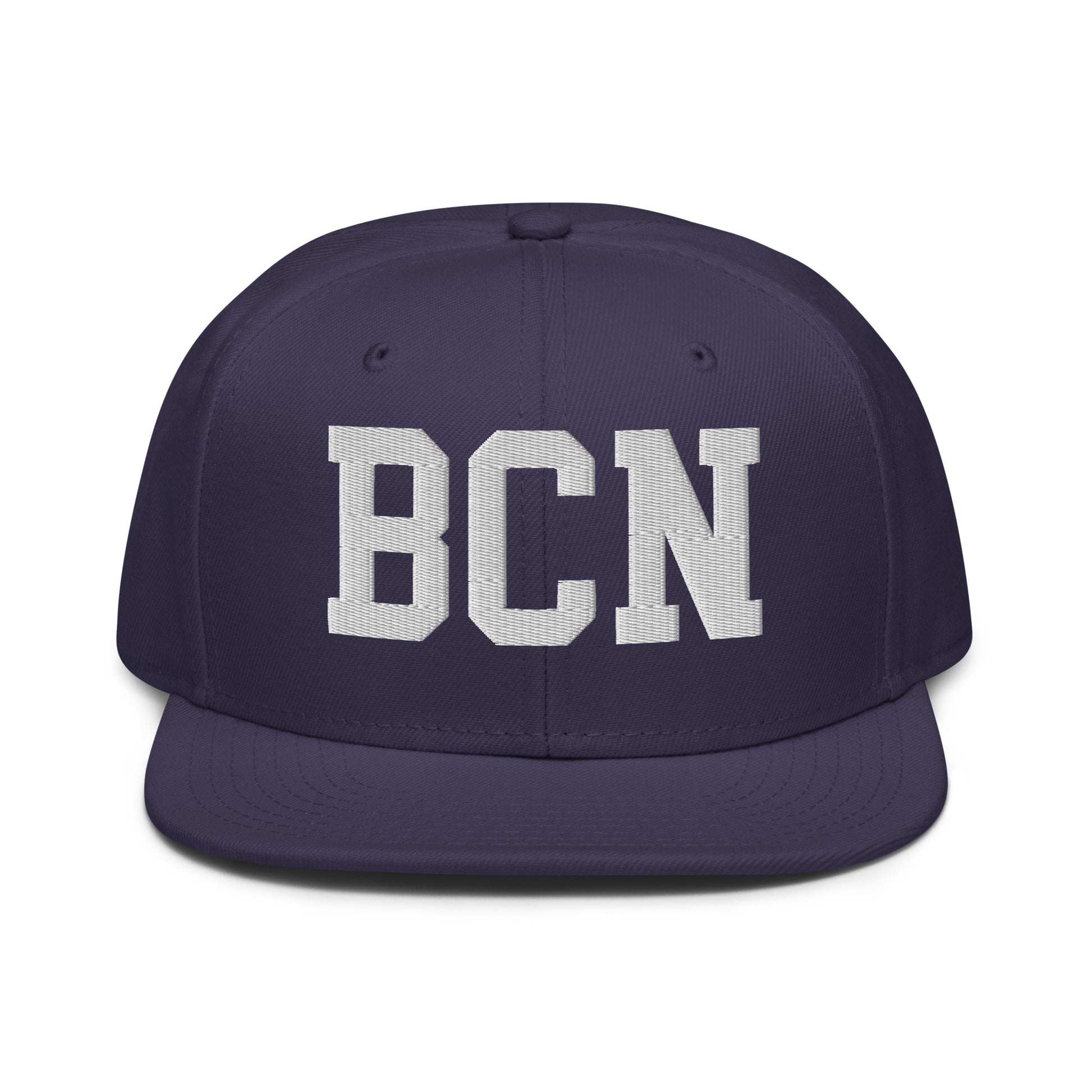 College-Style Wool-Blend Snapback Hat • White • BCN Barcelona • YHM Designs - Image 10