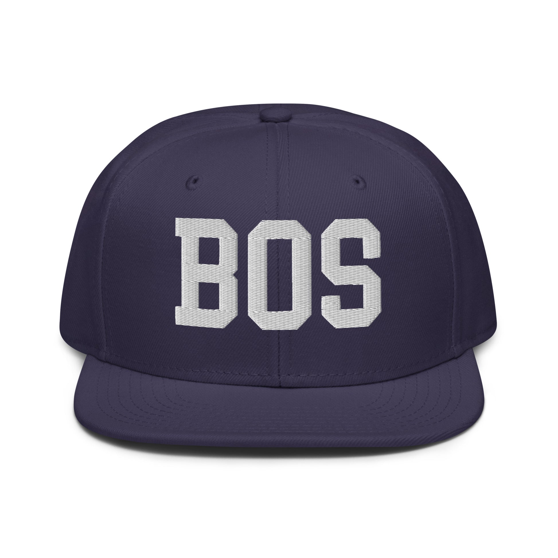 College-Style Wool-Blend Snapback Hat • White • BOS Boston • YHM Designs - Image 10