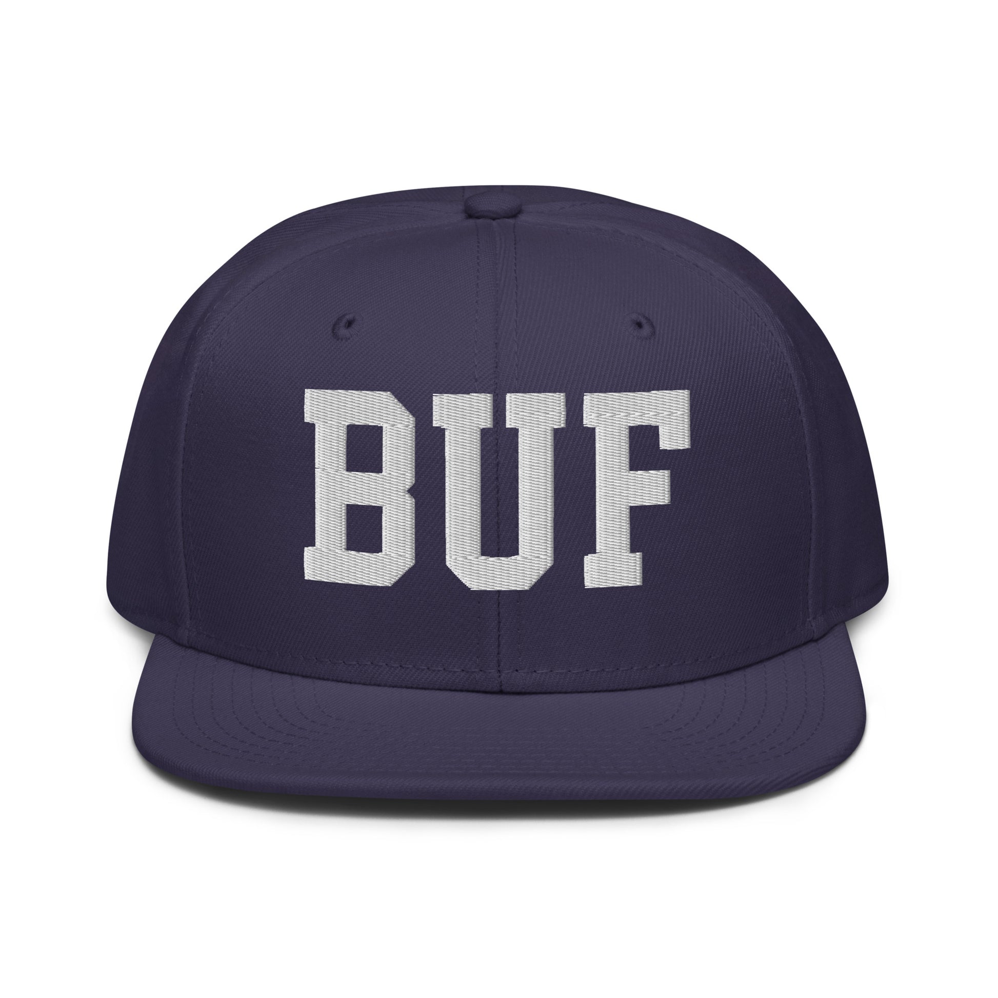 College-Style Wool-Blend Snapback Hat • White • BUF Buffalo • YHM Designs - Image 10