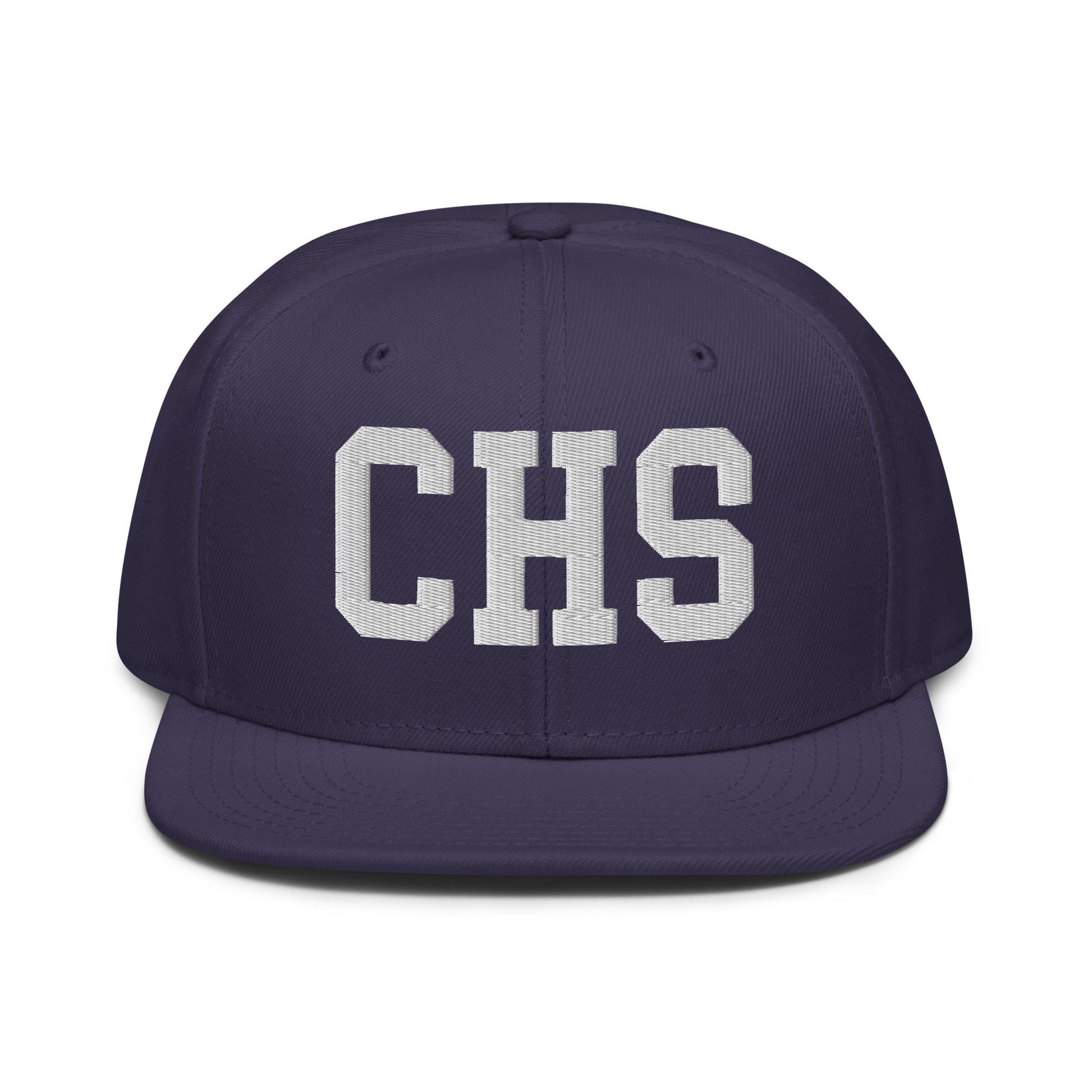 College-Style Wool-Blend Snapback Hat • White • CHS Charleston • YHM Designs - Image 10