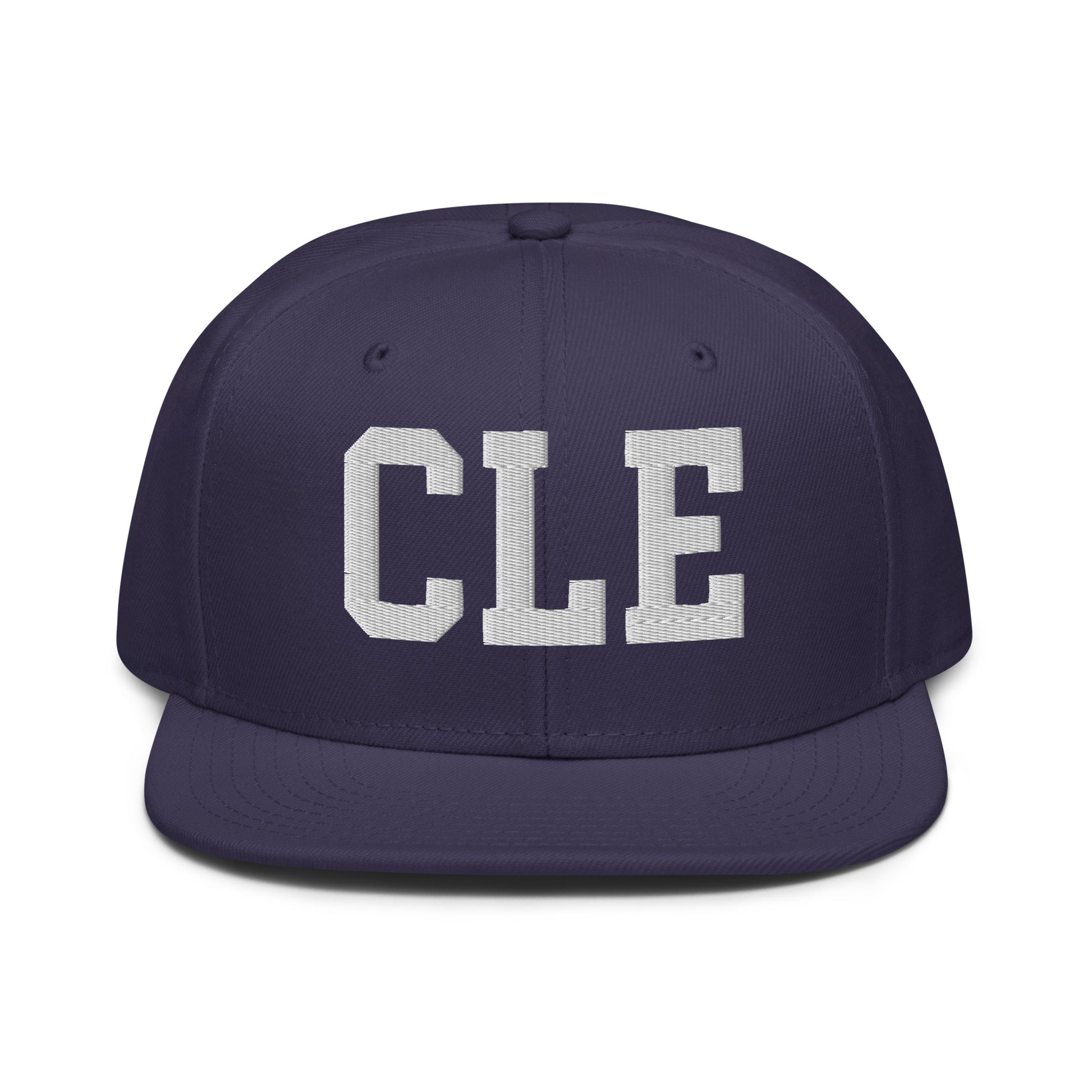 College-Style Wool-Blend Snapback Hat • White • CLE Cleveland • YHM Designs - Image 10