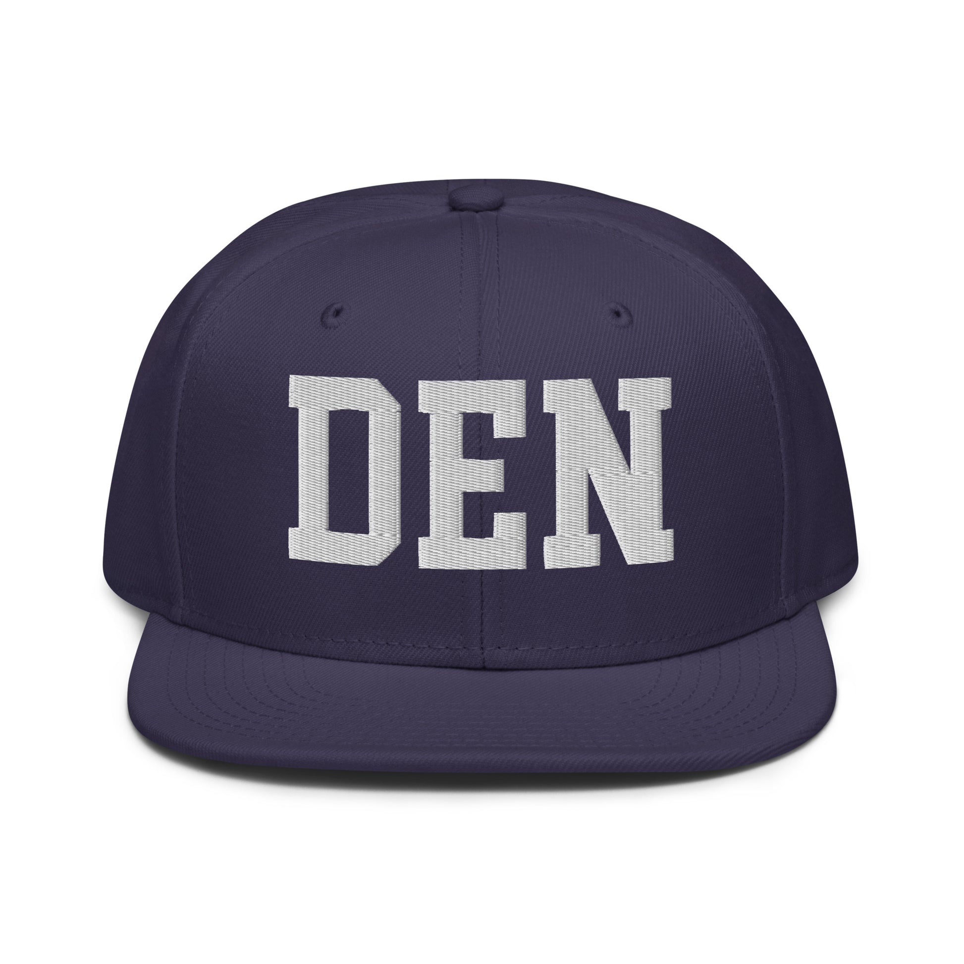 College-Style Wool-Blend Snapback Hat • White • DEN Denver • YHM Designs - Image 10