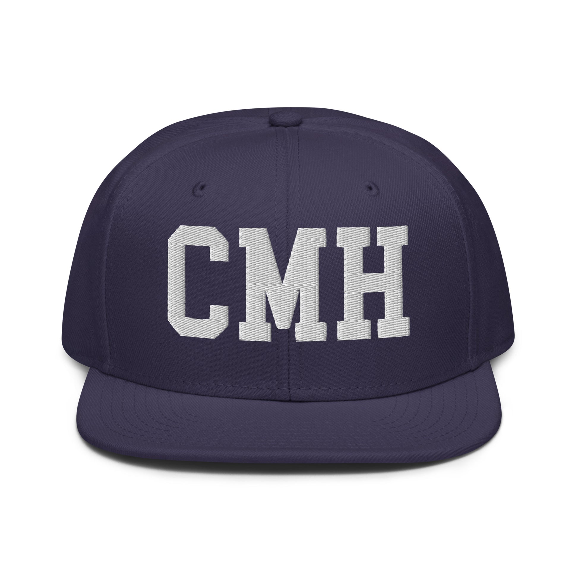College-Style Wool-Blend Snapback Hat • White • CMH Columbus • YHM Designs - Image 10