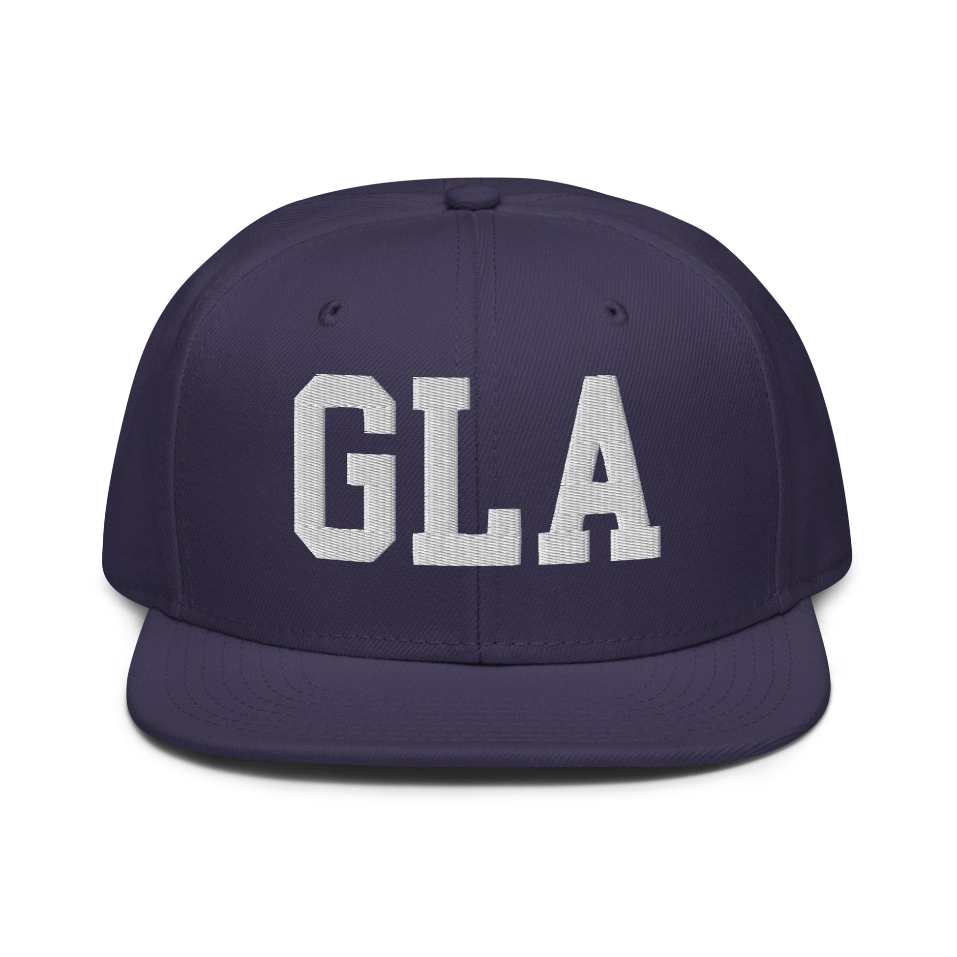 College-Style Wool-Blend Snapback Hat • White • GLA Glasgow • YHM Designs - Image 10