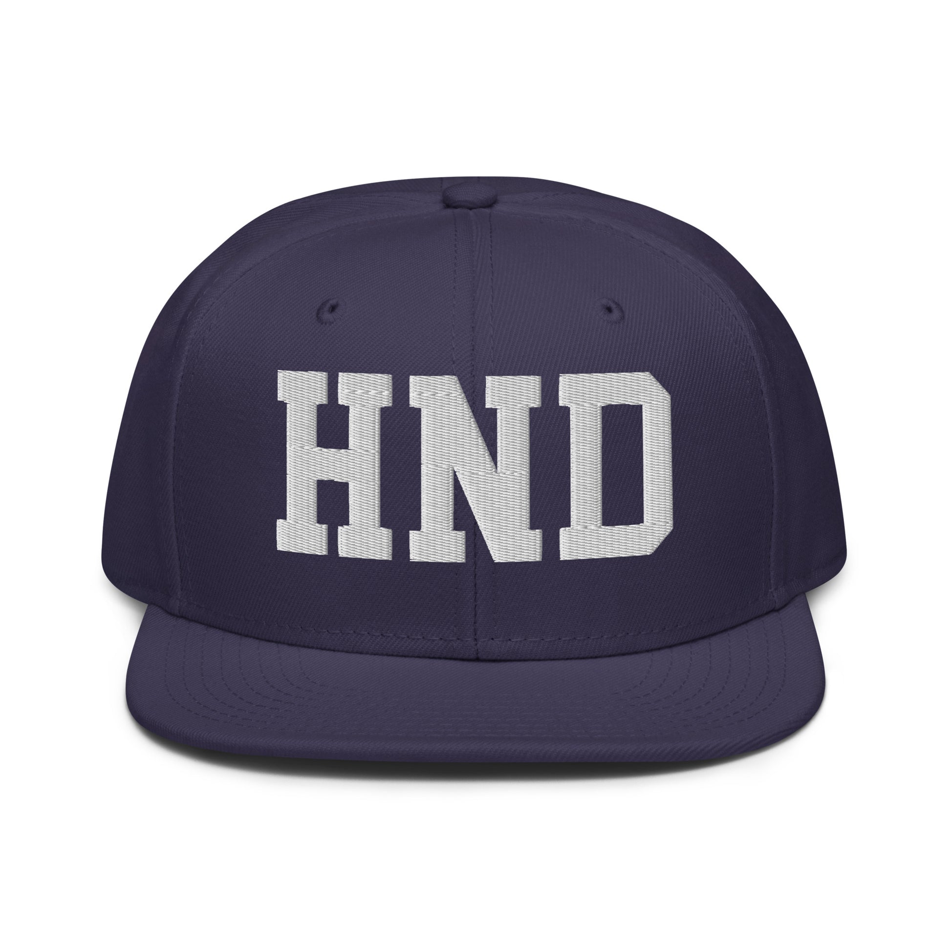 College-Style Wool-Blend Snapback Hat • White • HND Tokyo • YHM Designs - Image 10