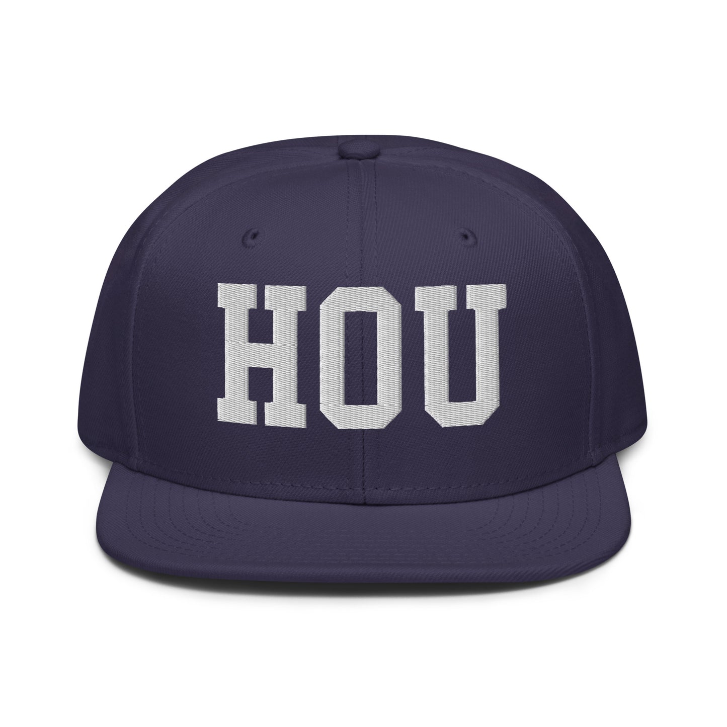College-Style Wool-Blend Snapback Hat • White • HOU Houston • YHM Designs - Image 10