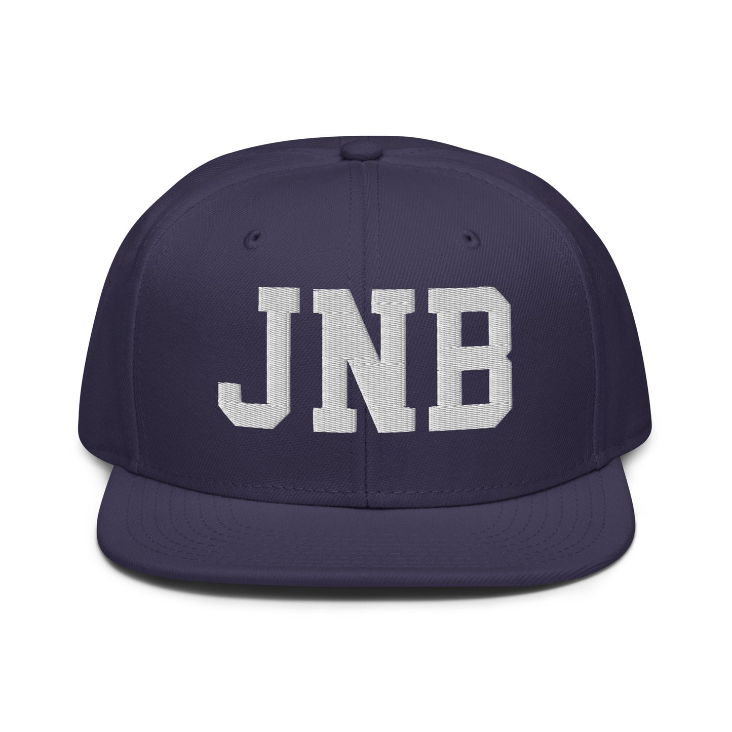 College-Style Wool-Blend Snapback Hat • White • JNB Johannesburg • YHM Designs - Image 10