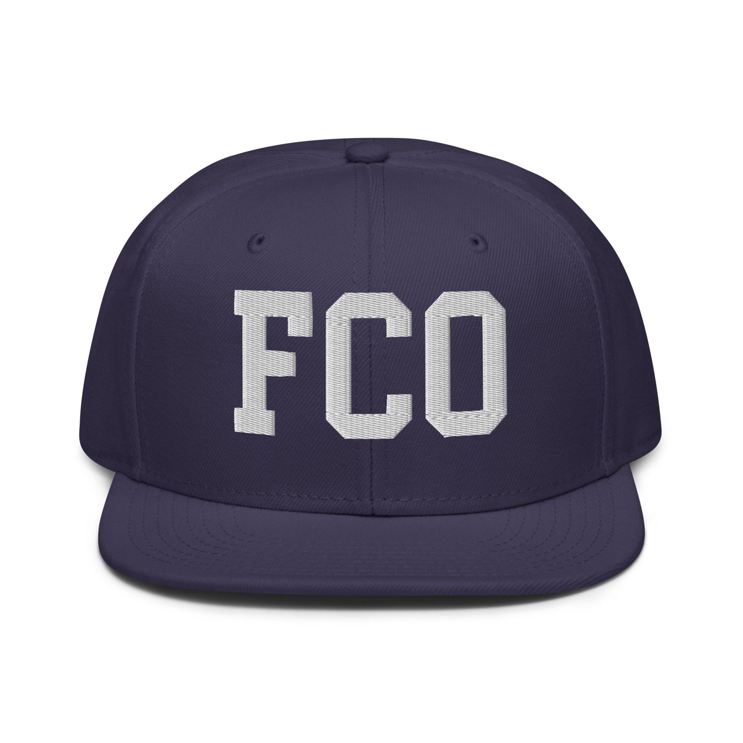 College-Style Wool-Blend Snapback Hat • White • FCO Rome • YHM Designs - Image 10