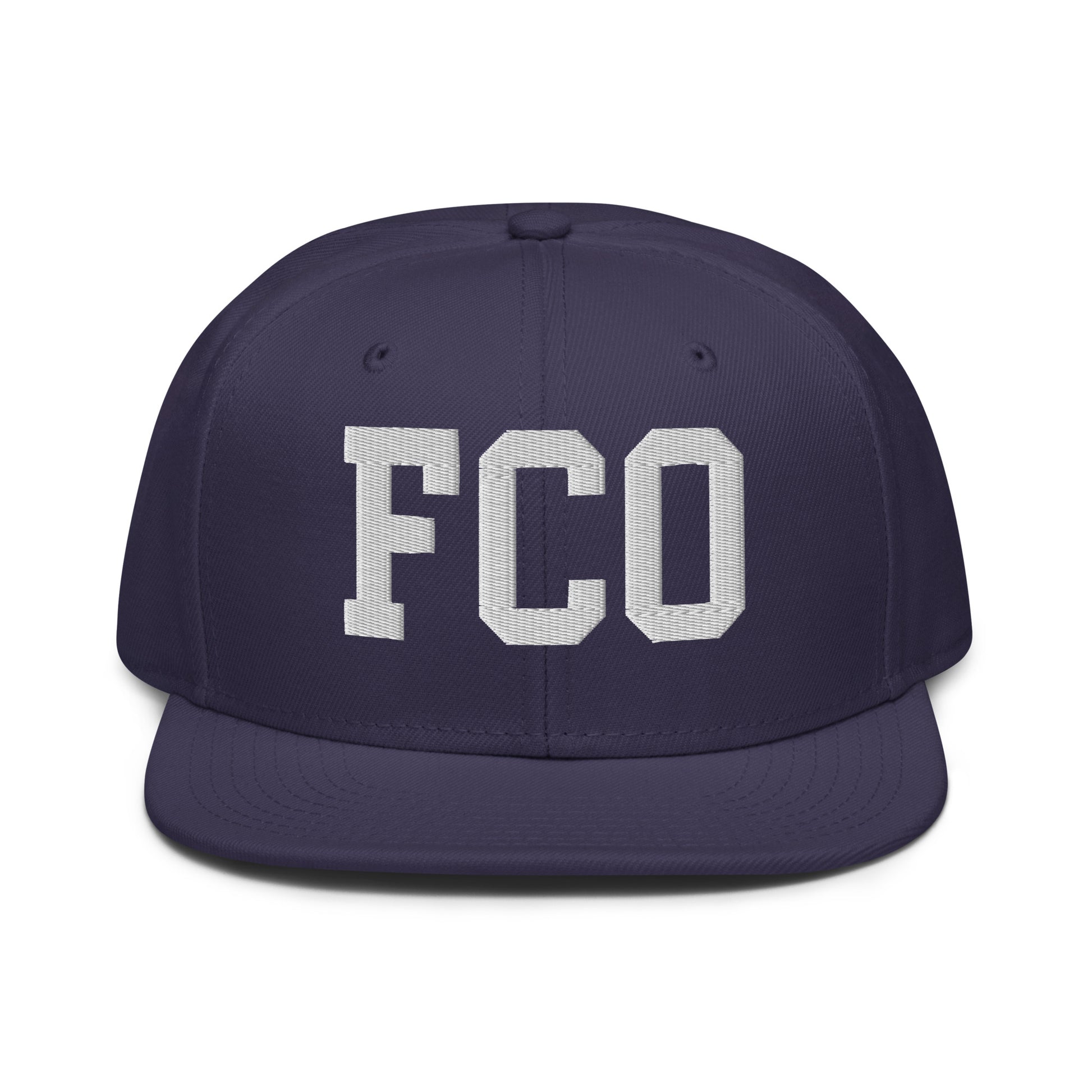 College-Style Wool-Blend Snapback Hat • White • FCO Rome • YHM Designs - Image 10