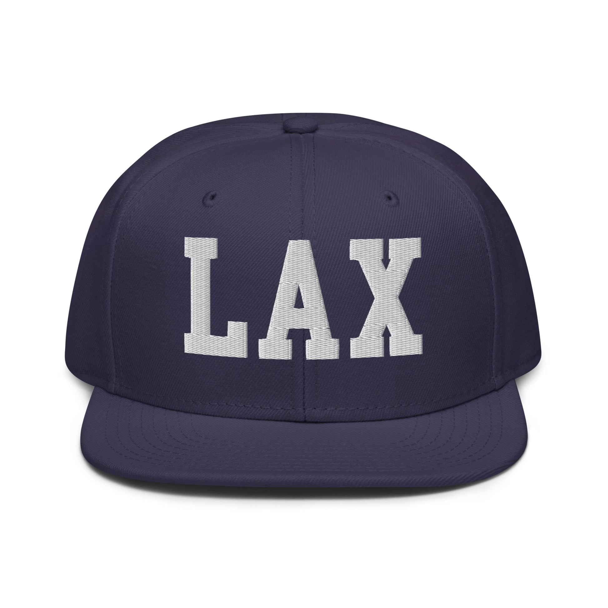 College-Style Wool-Blend Snapback Hat • White • LAX Los Angeles • YHM Designs - Image 10