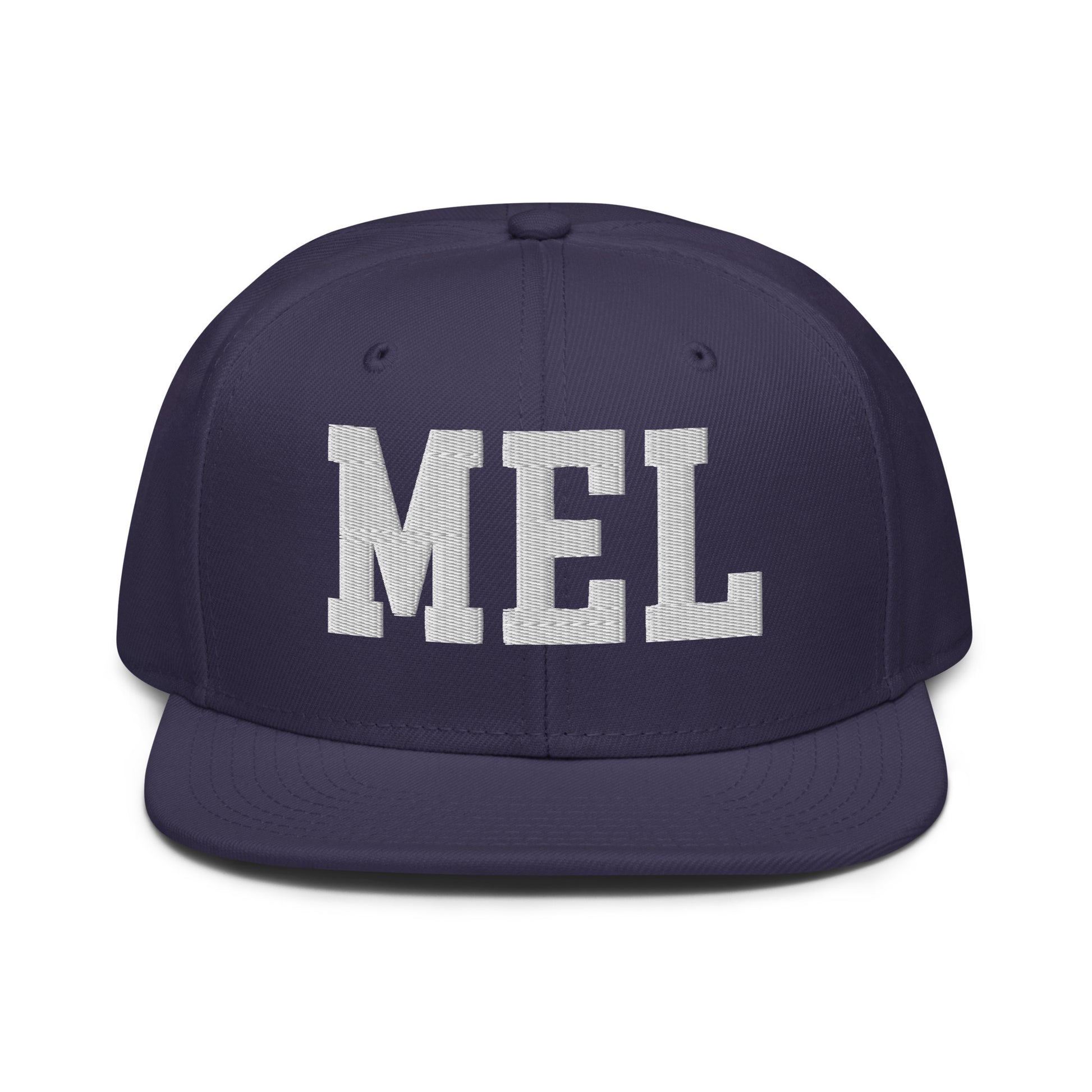 College-Style Wool-Blend Snapback Hat • White • MEL Melbourne • YHM Designs - Image 10