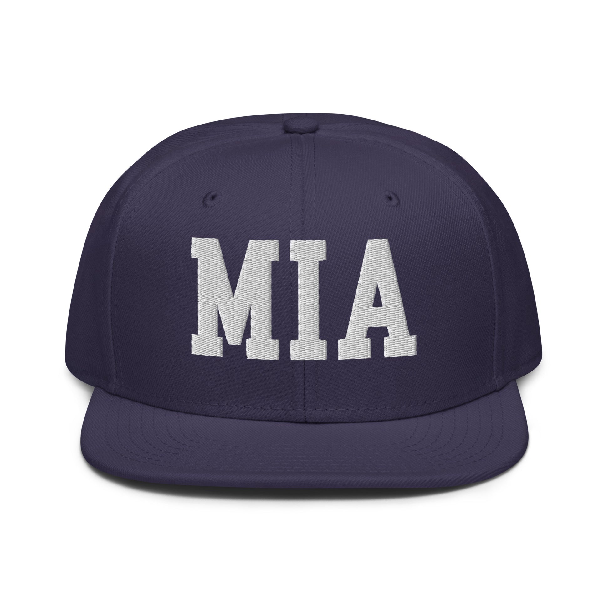 College-Style Wool-Blend Snapback Hat • White • MIA Miami • YHM Designs - Image 10