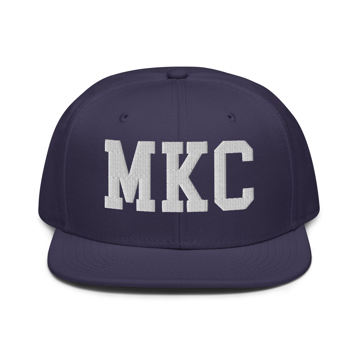 College-Style Wool-Blend Snapback Hat • White • MKC Kansas City • YHM Designs - Image 10