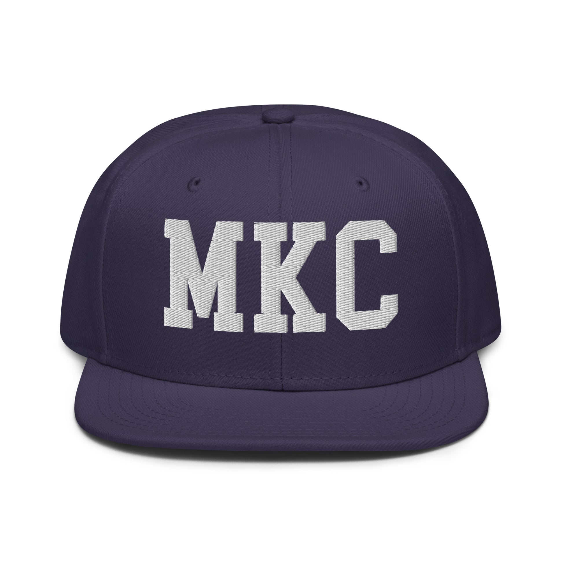 College-Style Wool-Blend Snapback Hat • White • MKC Kansas City • YHM Designs - Image 10