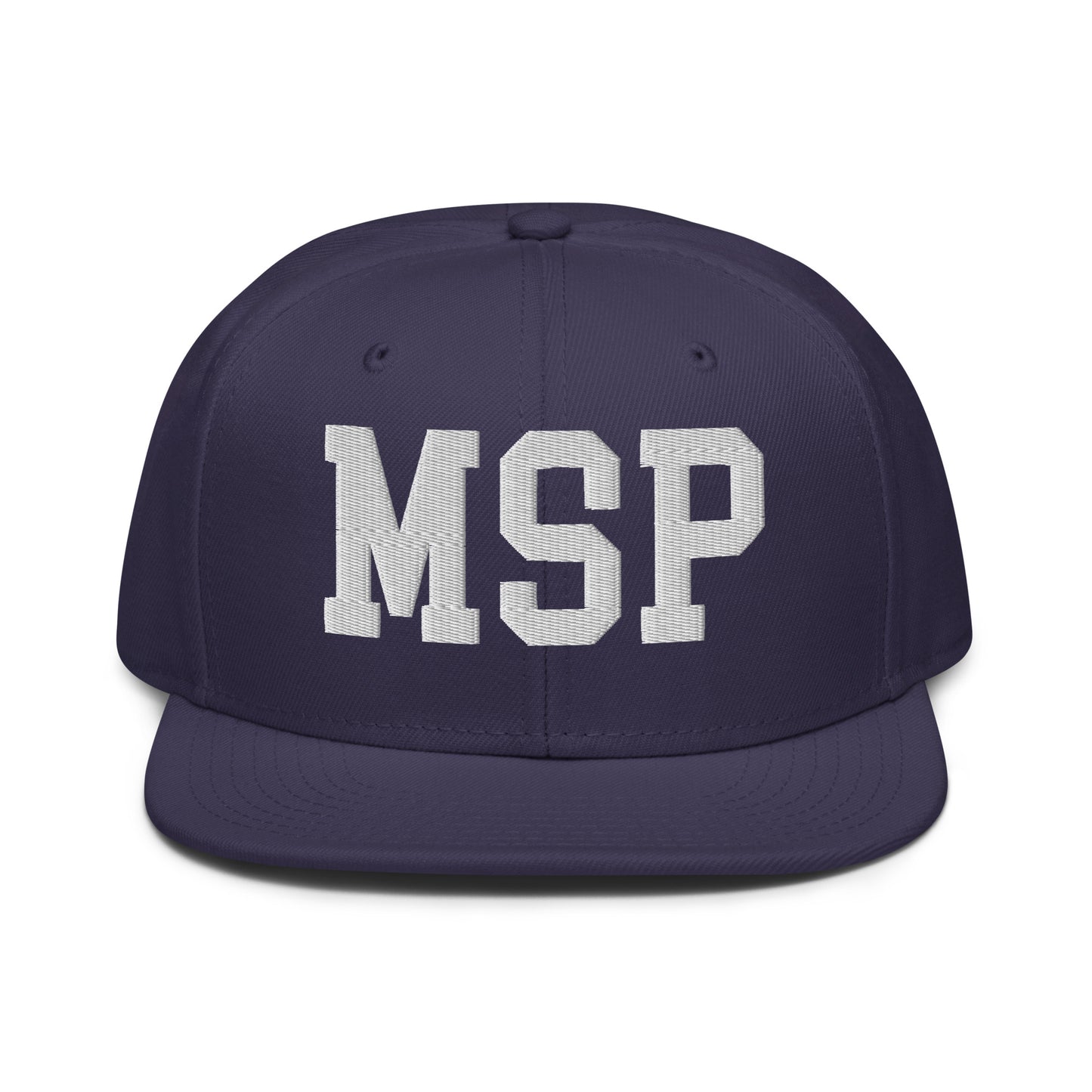 College-Style Wool-Blend Snapback Hat • White • MSP Minneapolis • YHM Designs - Image 10