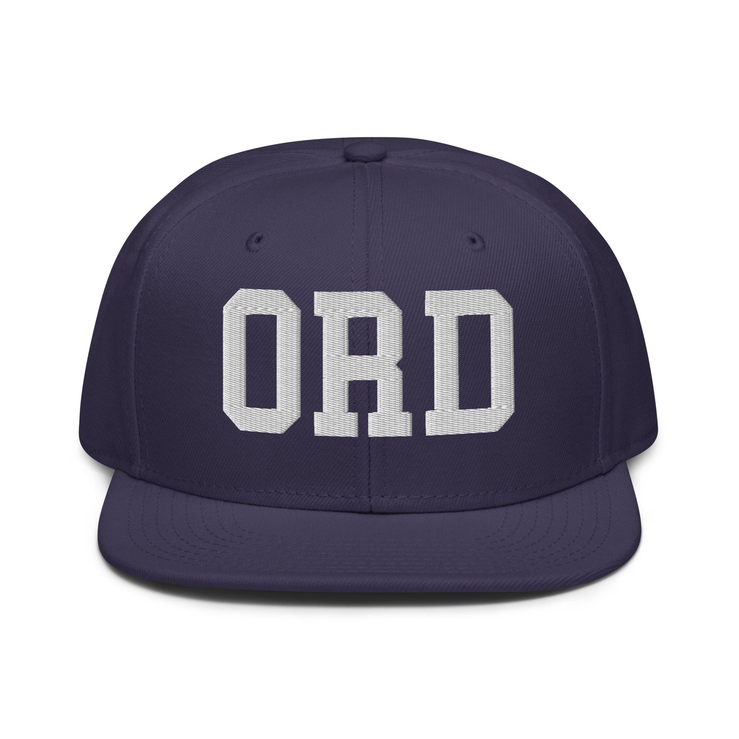 College-Style Wool-Blend Snapback Hat • White • ORD Chicago • YHM Designs - Image 10