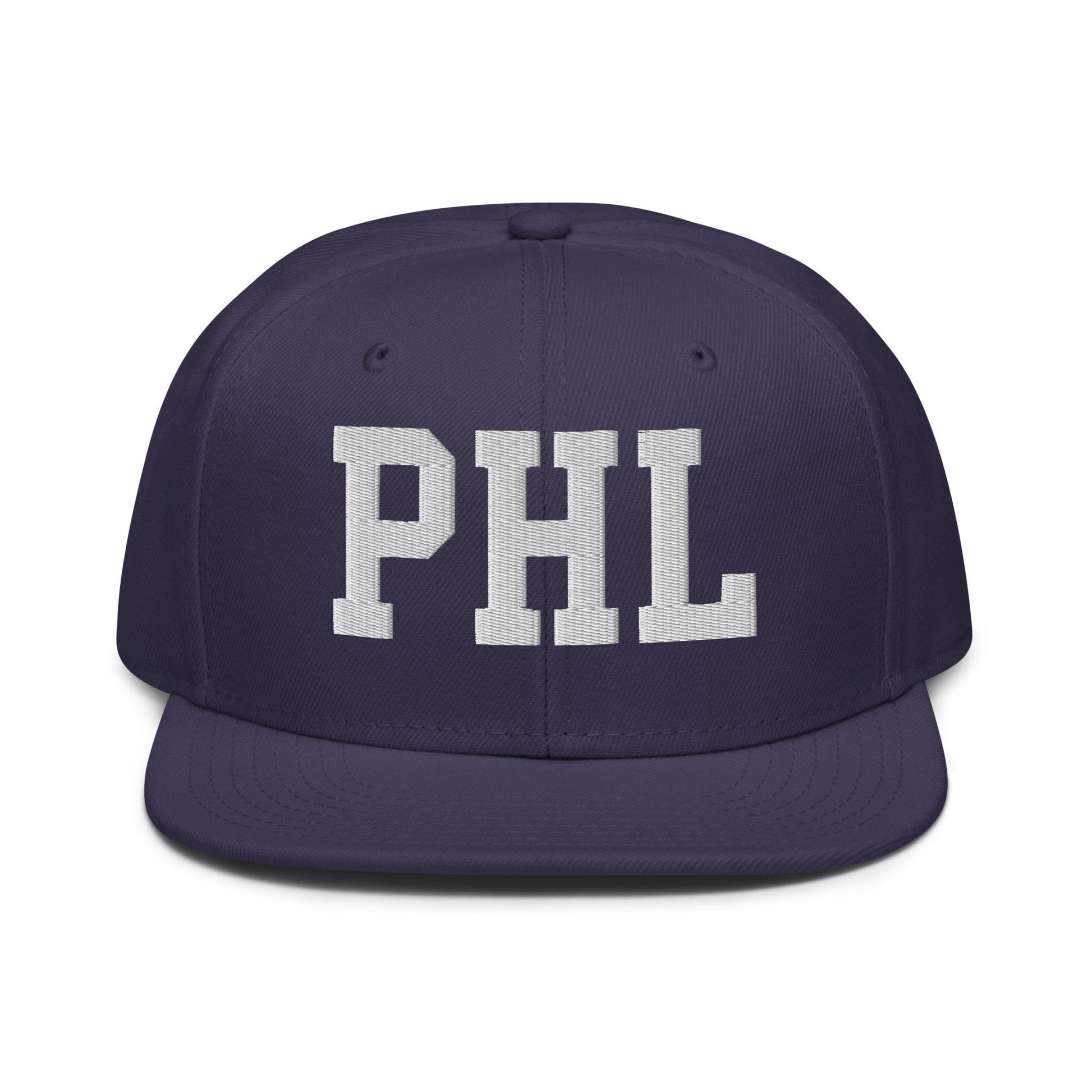 College-Style Wool-Blend Snapback Hat • White • PHL Philadelphia • YHM Designs - Image 10