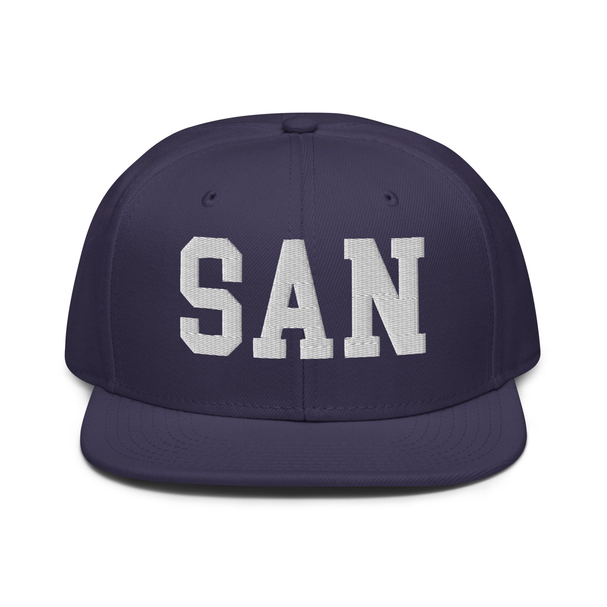 College-Style Wool-Blend Snapback Hat • White • SAN San Diego • YHM Designs - Image 10