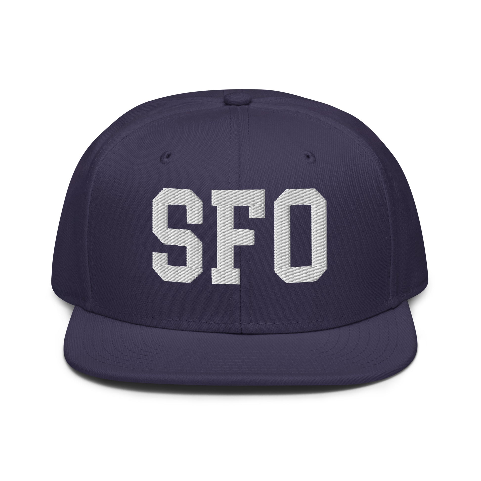 College-Style Wool-Blend Snapback Hat • White • SFO San Francisco • YHM Designs - Image 10