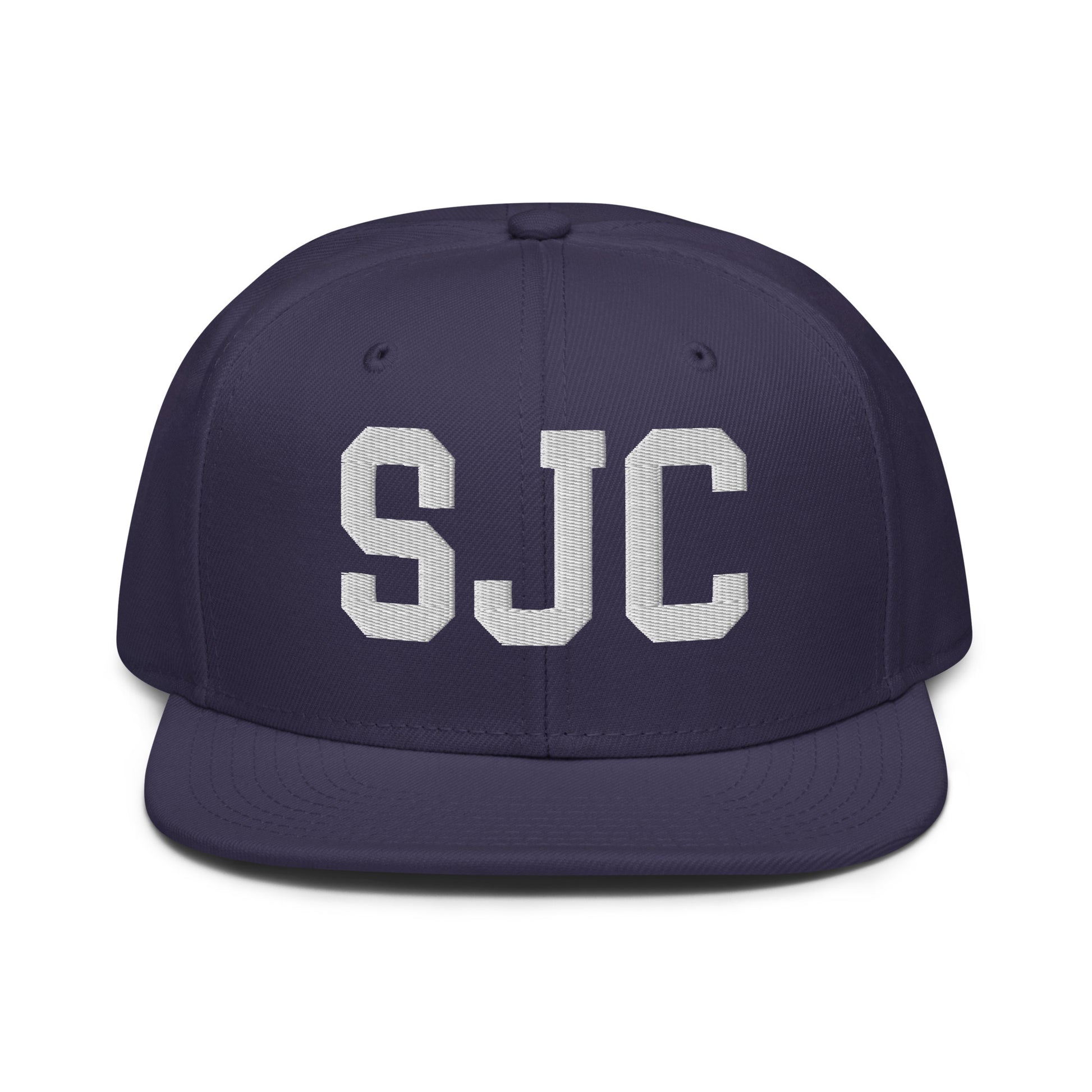 College-Style Wool-Blend Snapback Hat • White • SJC San Jose • YHM Designs - Image 10