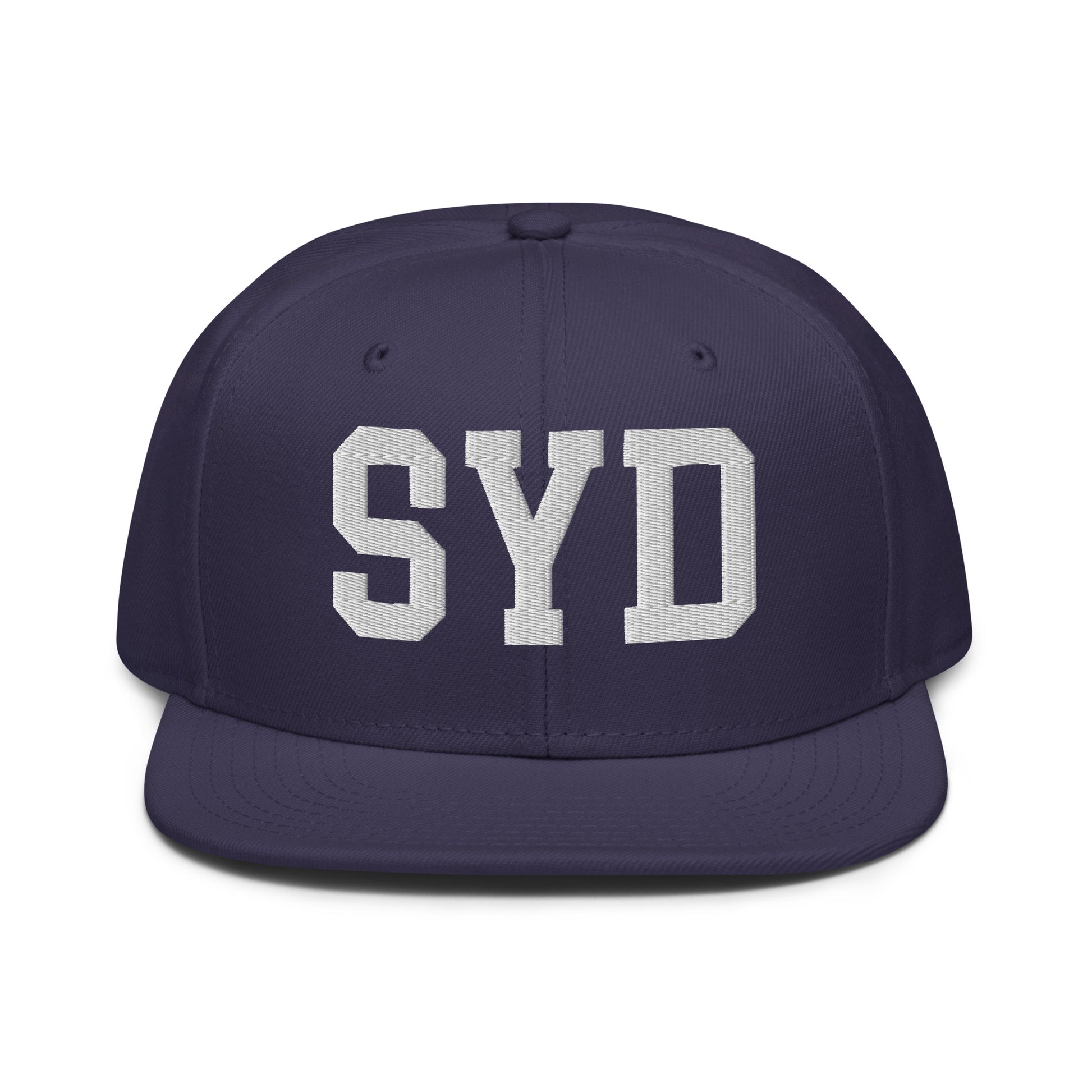 College-Style Wool-Blend Snapback Hat • White • SYD Sydney • YHM Designs - Image 10