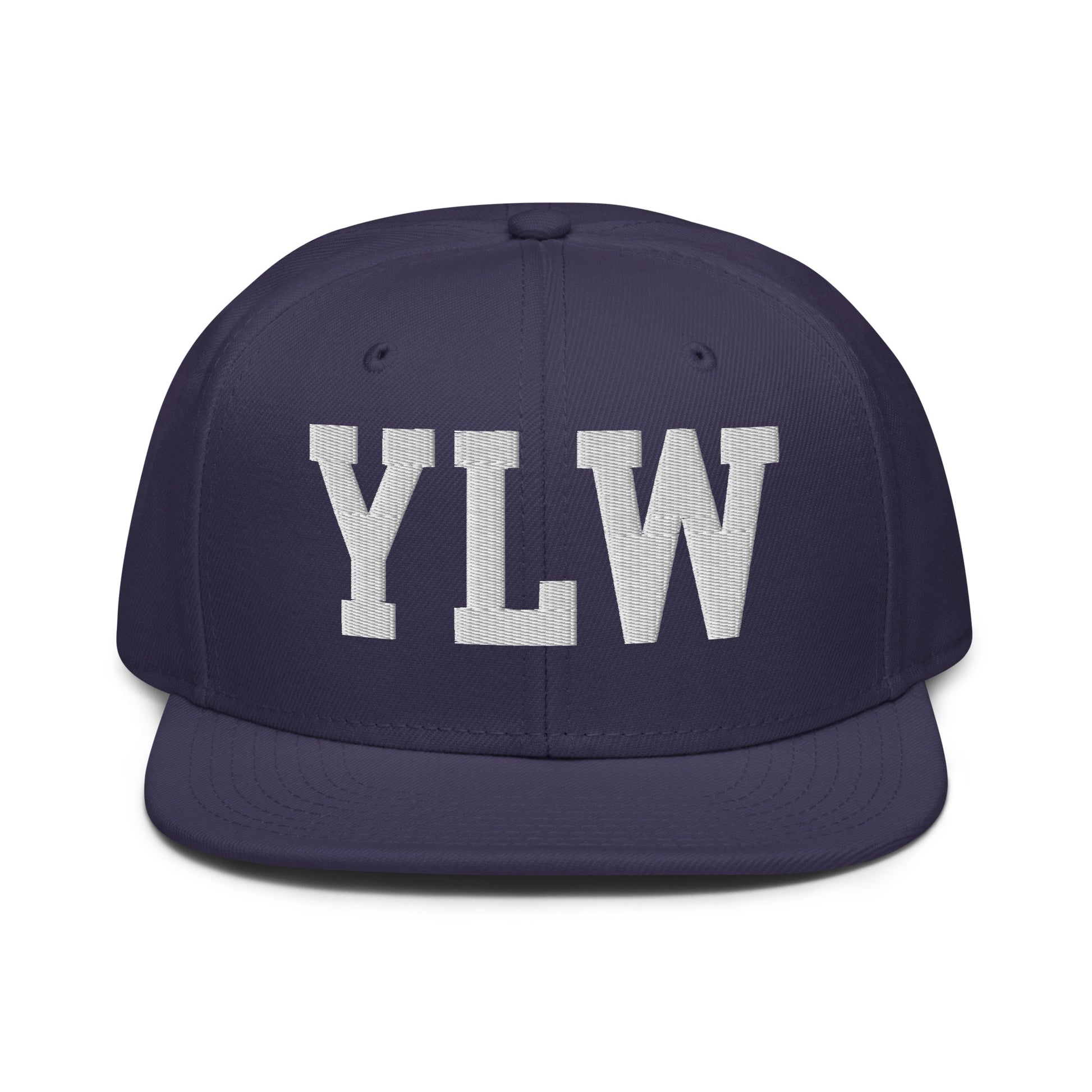 College-Style Wool-Blend Snapback Hat • White • YLW Kelowna • YHM Designs - Image 10