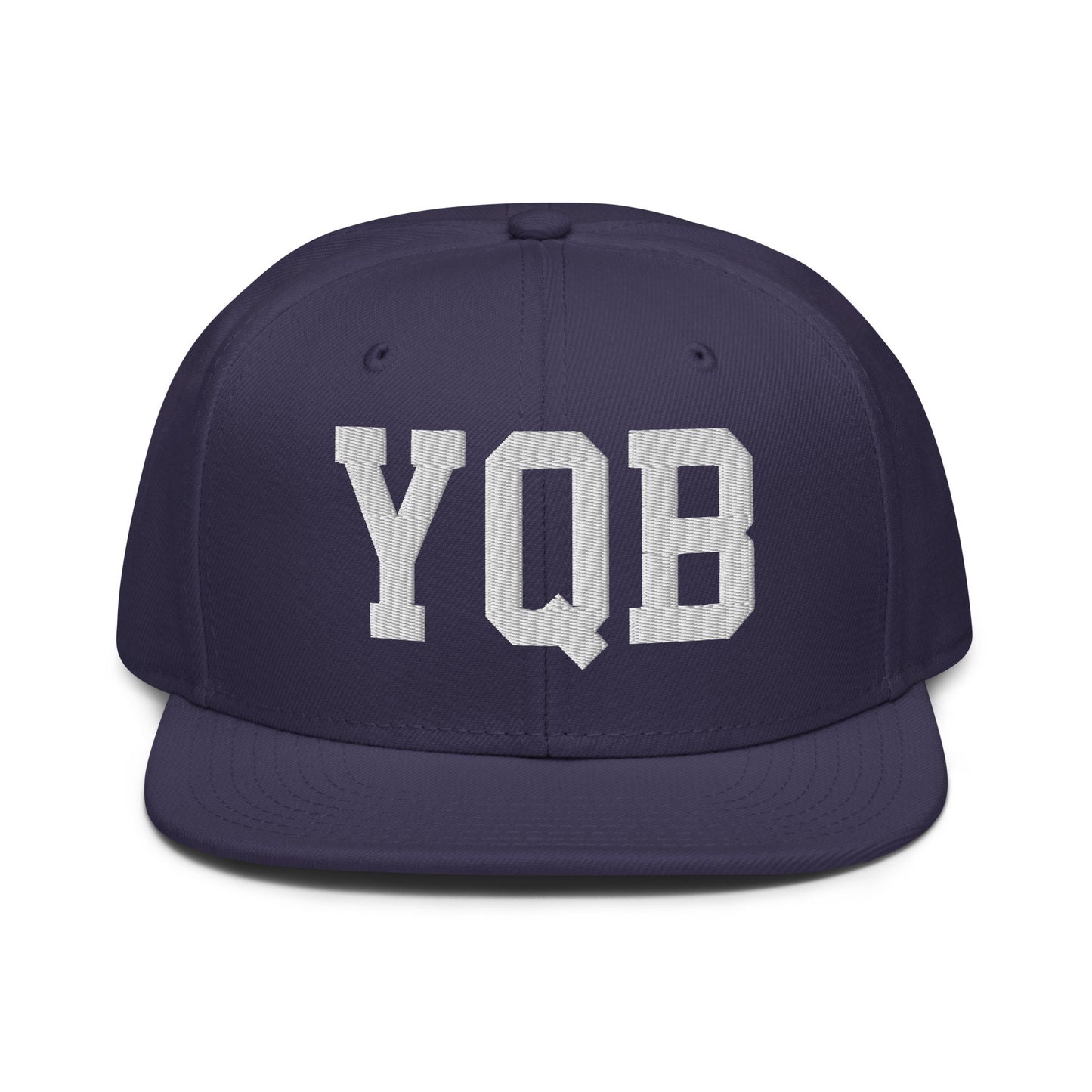 College-Style Wool-Blend Snapback Hat • White • YQB Quebec City • YHM Designs - Image 10