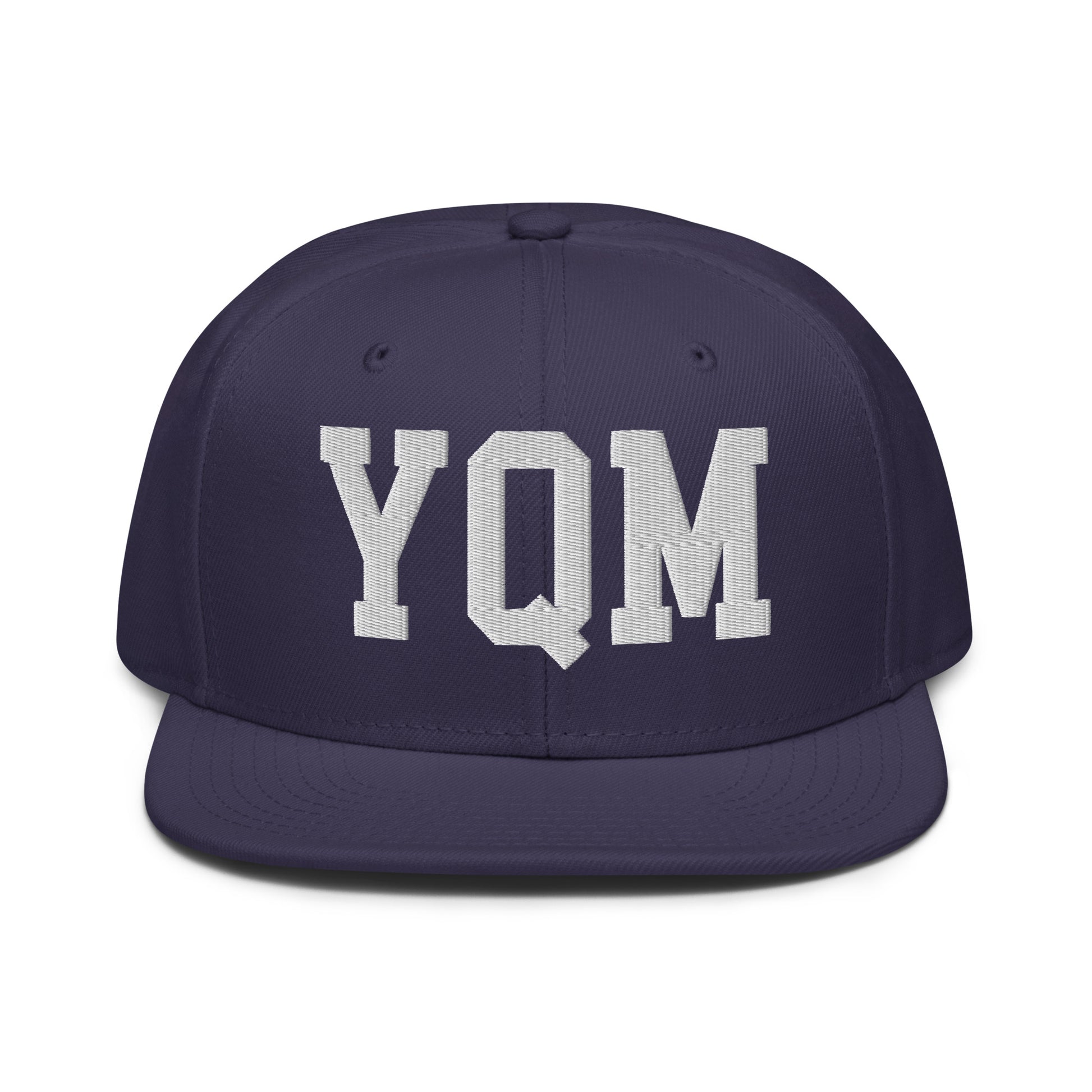 College-Style Wool-Blend Snapback Hat • White • YQM Moncton • YHM Designs - Image 10