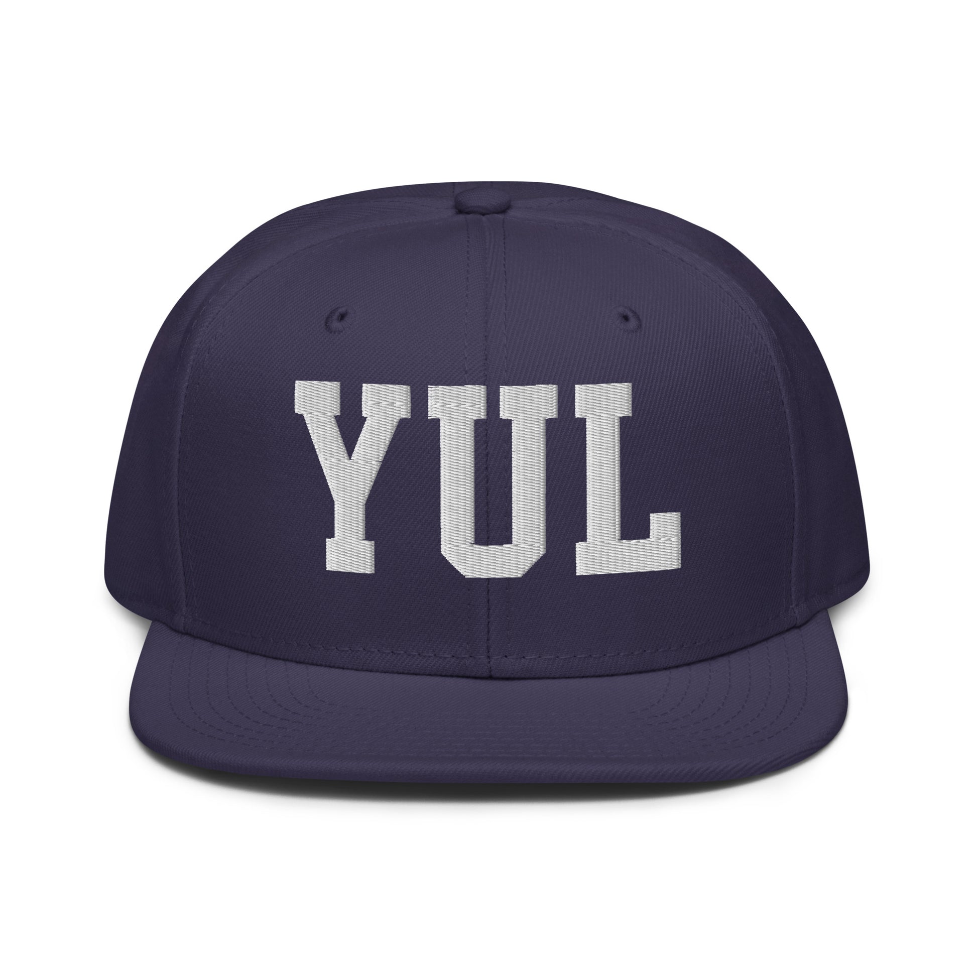 College-Style Wool-Blend Snapback Hat • White • YUL Montreal • YHM Designs - Image 10