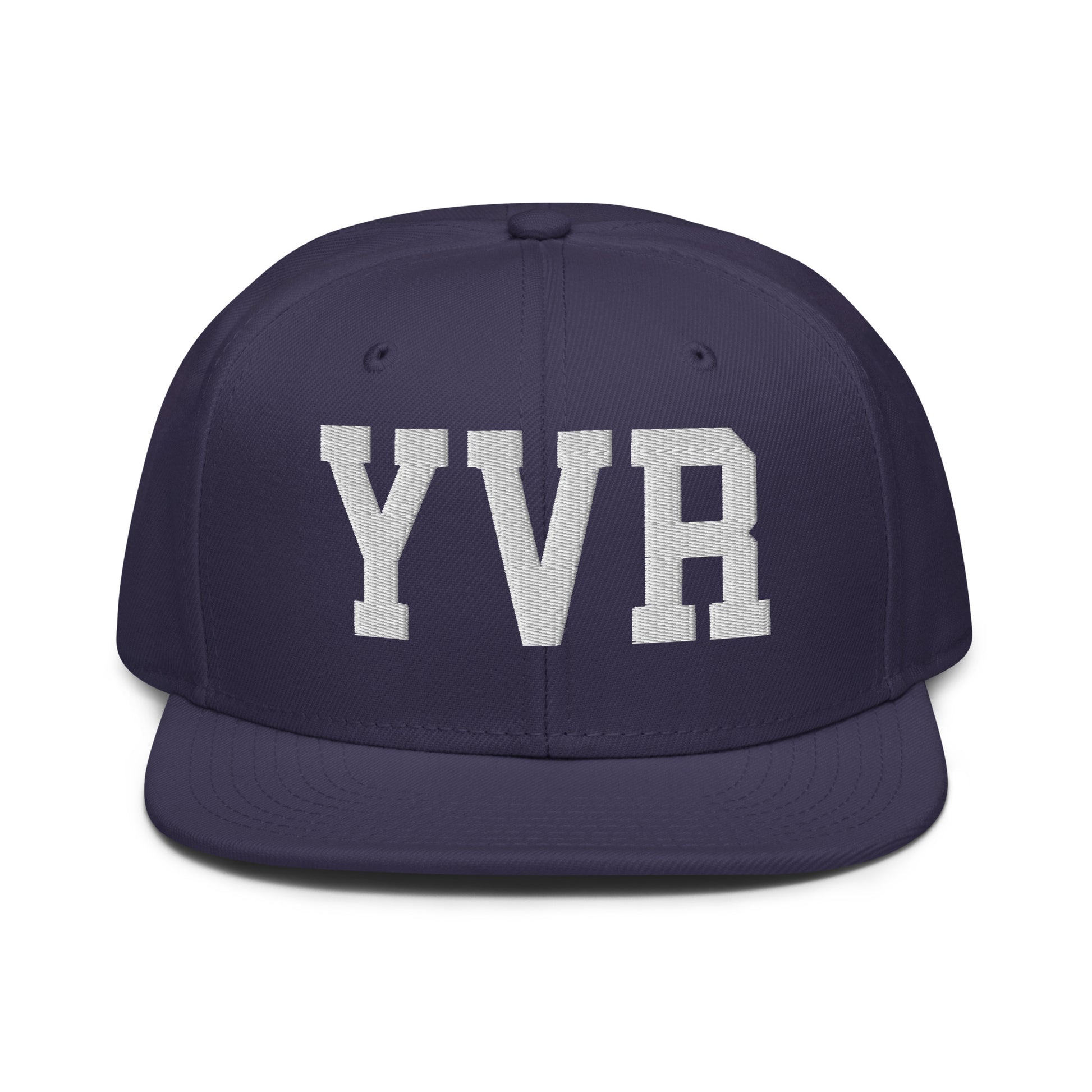College-Style Wool-Blend Snapback Hat • White • YVR Vancouver • YHM Designs - Image 10
