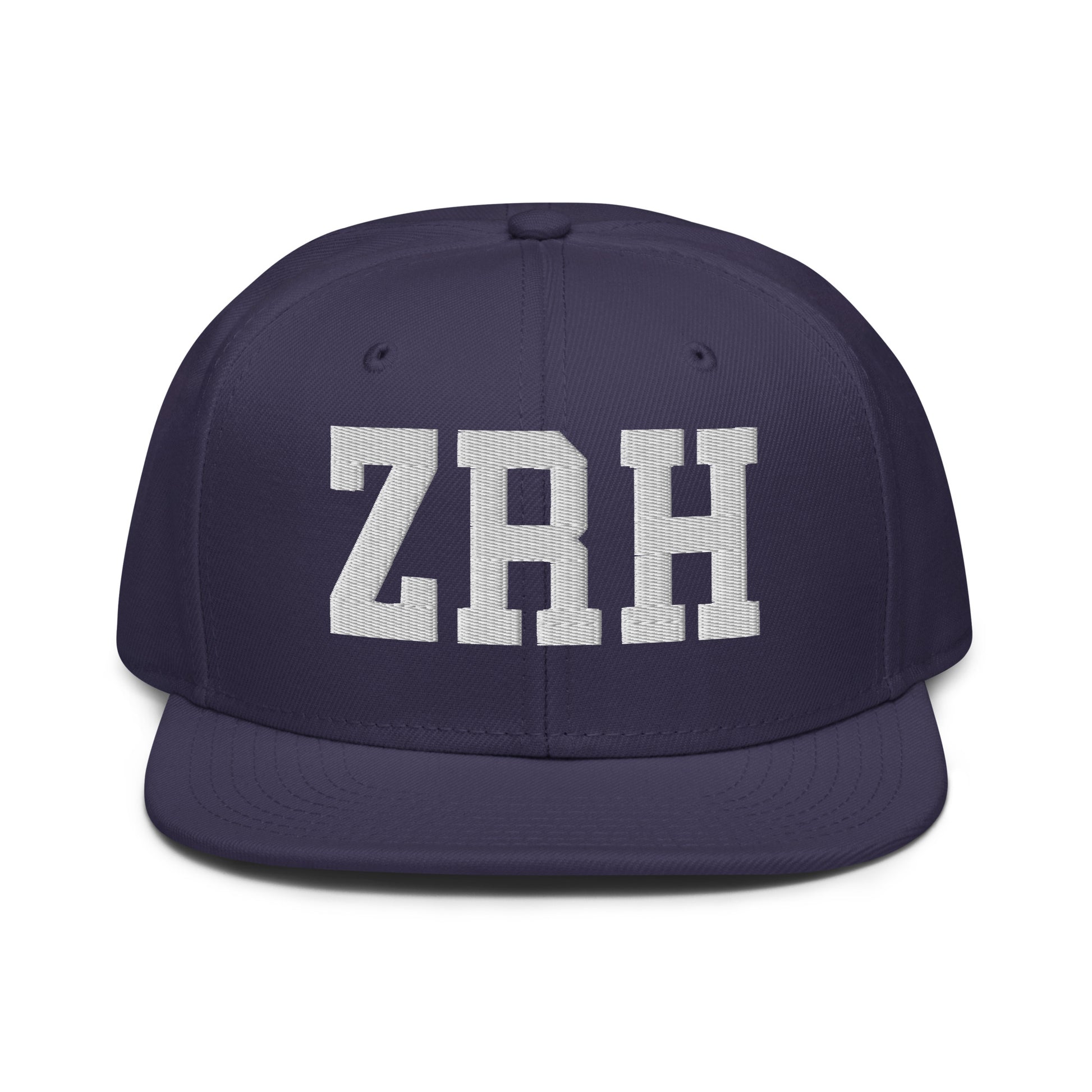 College-Style Wool-Blend Snapback Hat • White • ZRH Zurich • YHM Designs - Image 10