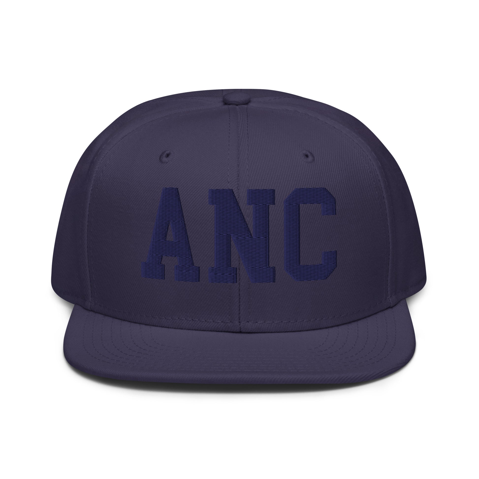 College-Style Wool-Blend Snapback Hat • Navy Blue • ANC Anchorage • YHM Designs - Image 07