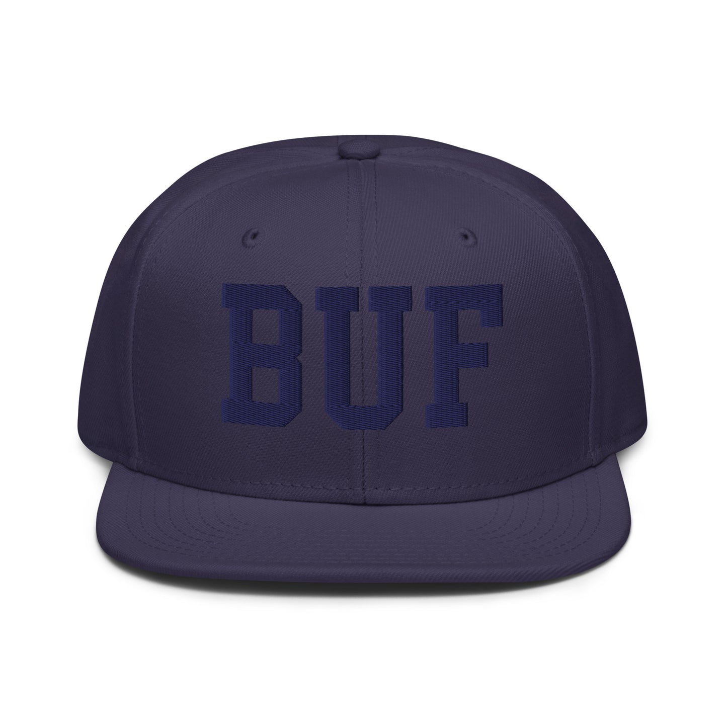 College-Style Wool-Blend Snapback Hat • Navy Blue • BUF Buffalo • YHM Designs - Image 07