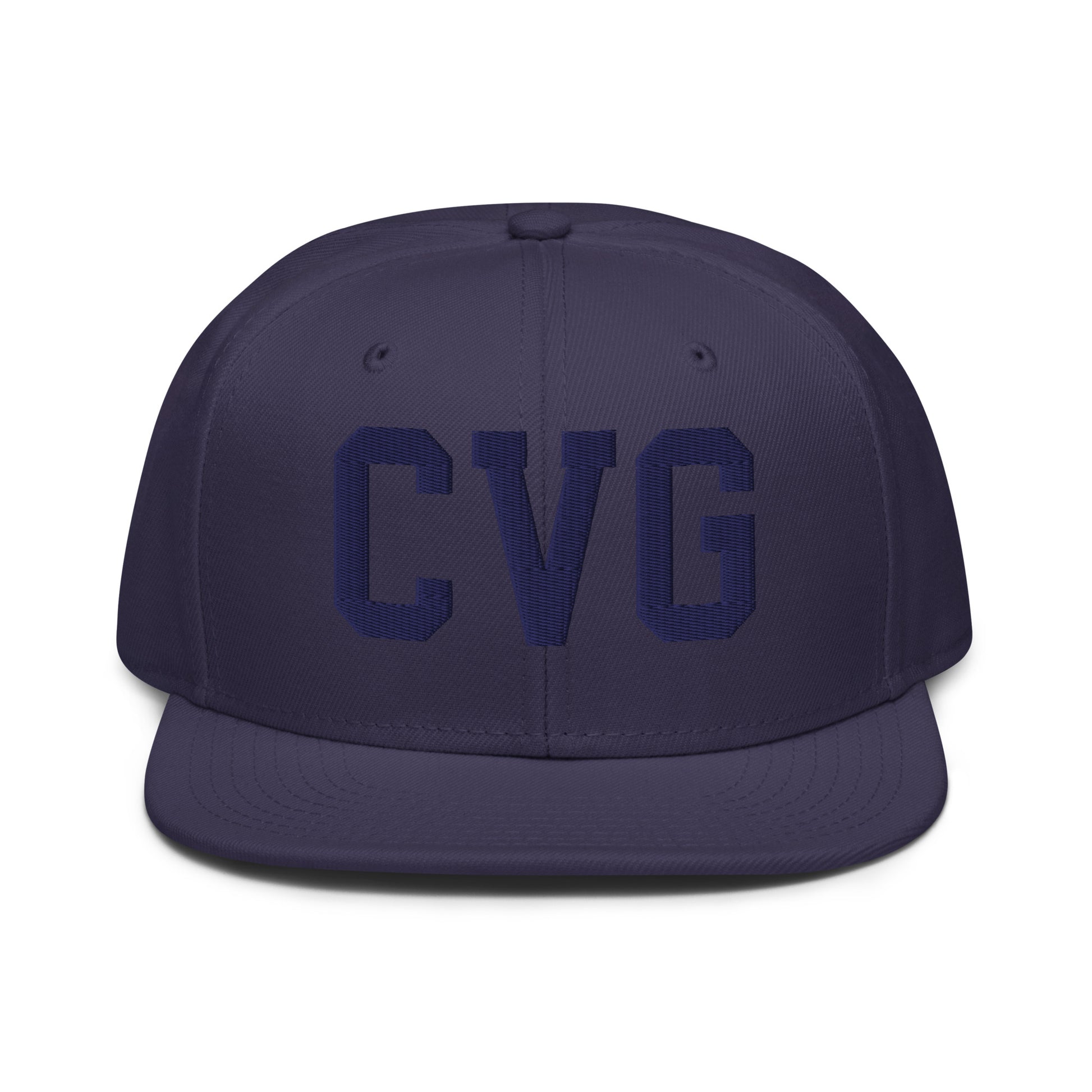 College-Style Wool-Blend Snapback Hat • Navy Blue • CVG Cincinnati • YHM Designs - Image 07