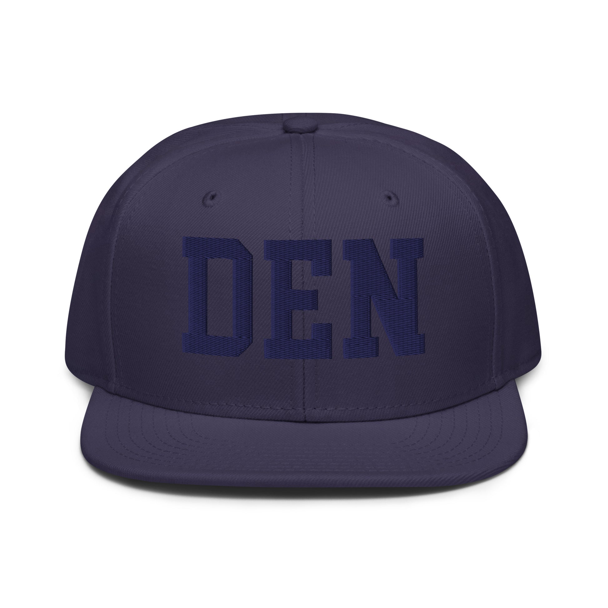 College-Style Wool-Blend Snapback Hat • Navy Blue • DEN Denver • YHM Designs - Image 07