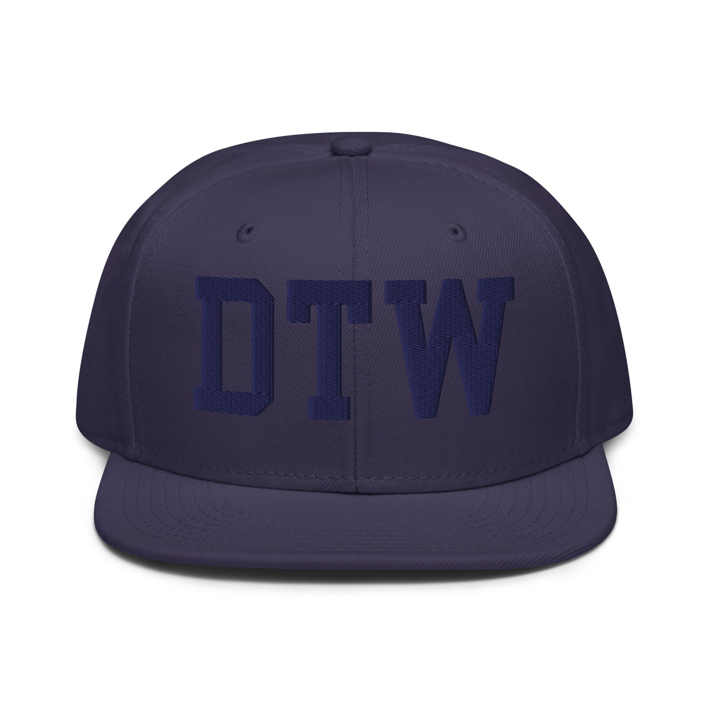 College-Style Wool-Blend Snapback Hat • Navy Blue • DTW Detroit • YHM Designs - Image 07
