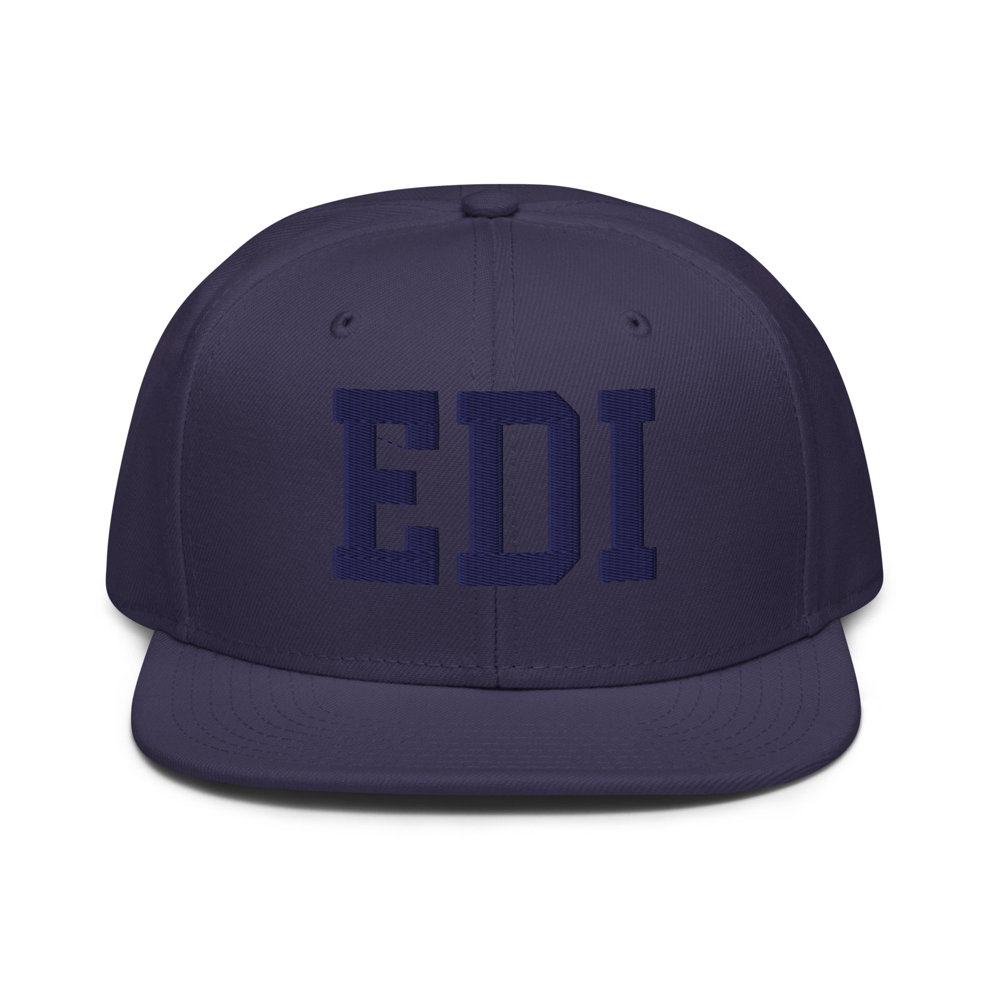 College-Style Wool-Blend Snapback Hat • Navy Blue • EDI Edinburgh • YHM Designs - Image 07