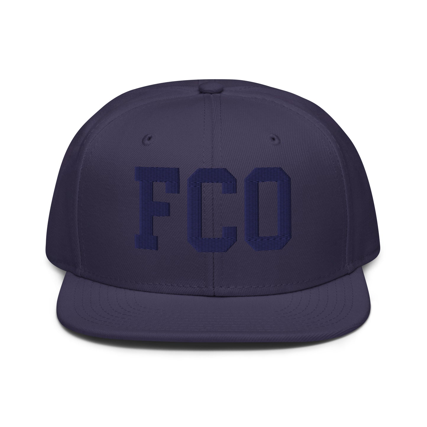 College-Style Wool-Blend Snapback Hat • Navy Blue • FCO Rome • YHM Designs - Image 07