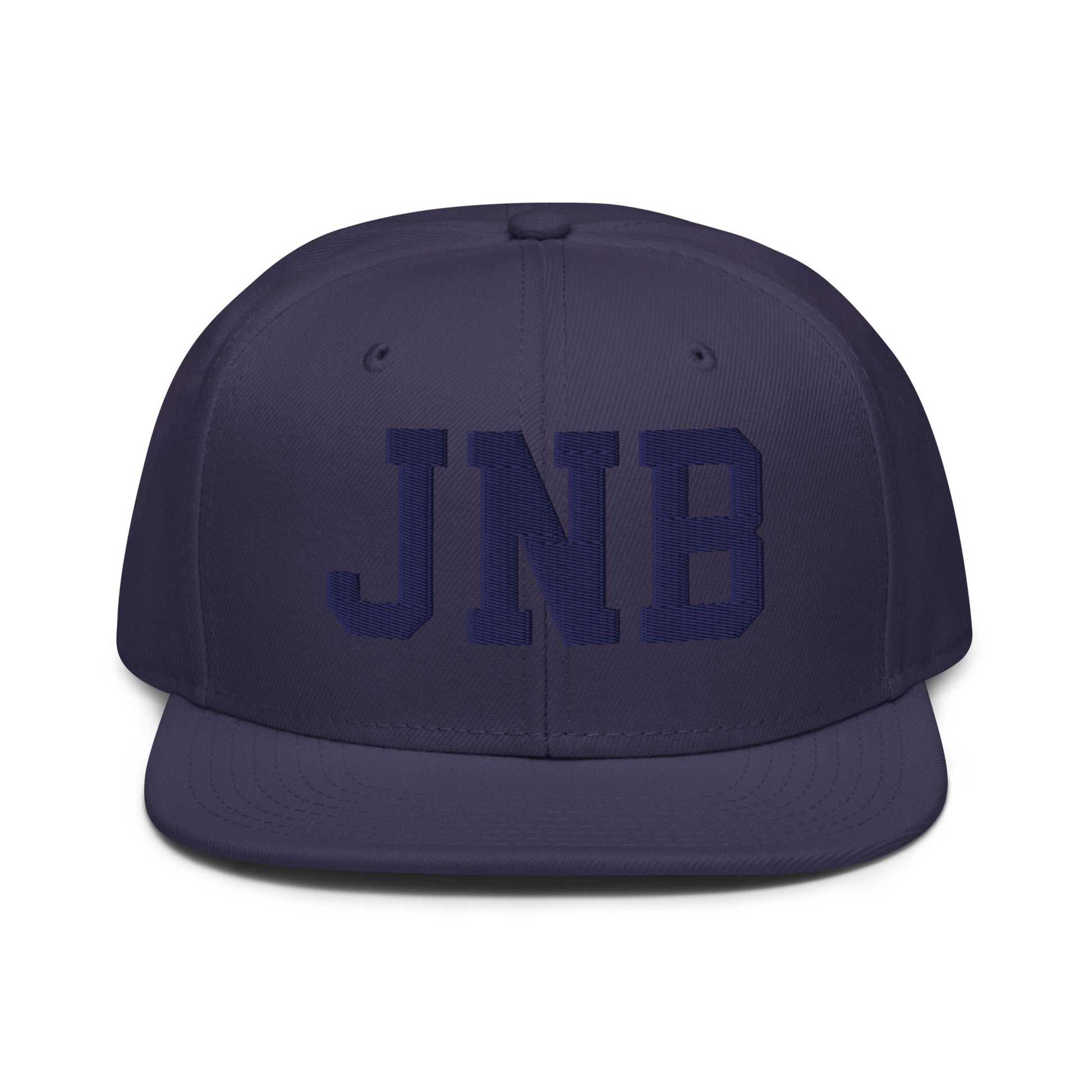 College-Style Wool-Blend Snapback Hat • Navy Blue • JNB Johannesburg • YHM Designs - Image 07