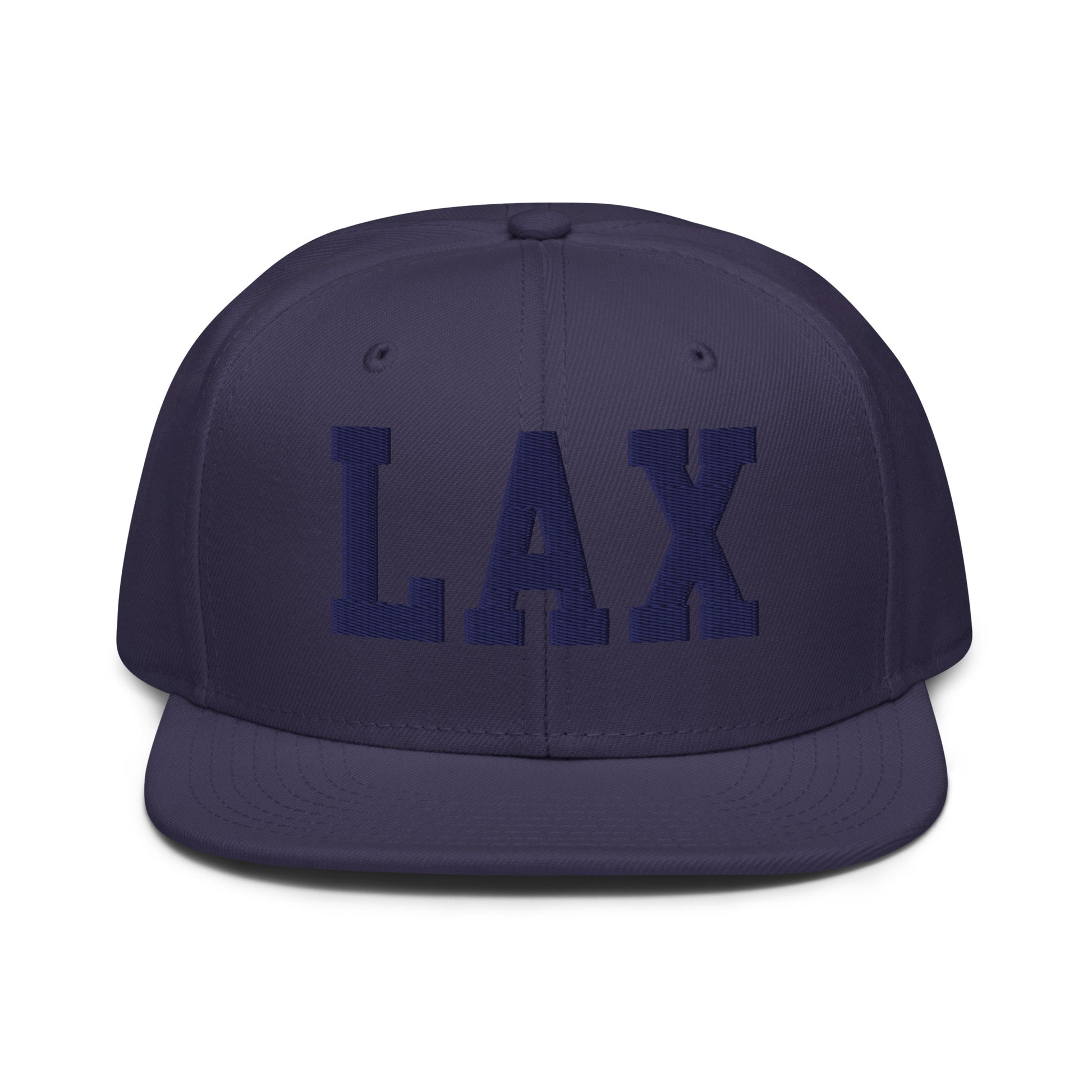College-Style Wool-Blend Snapback Hat • Navy Blue • LAX Los Angeles • YHM Designs - Image 07