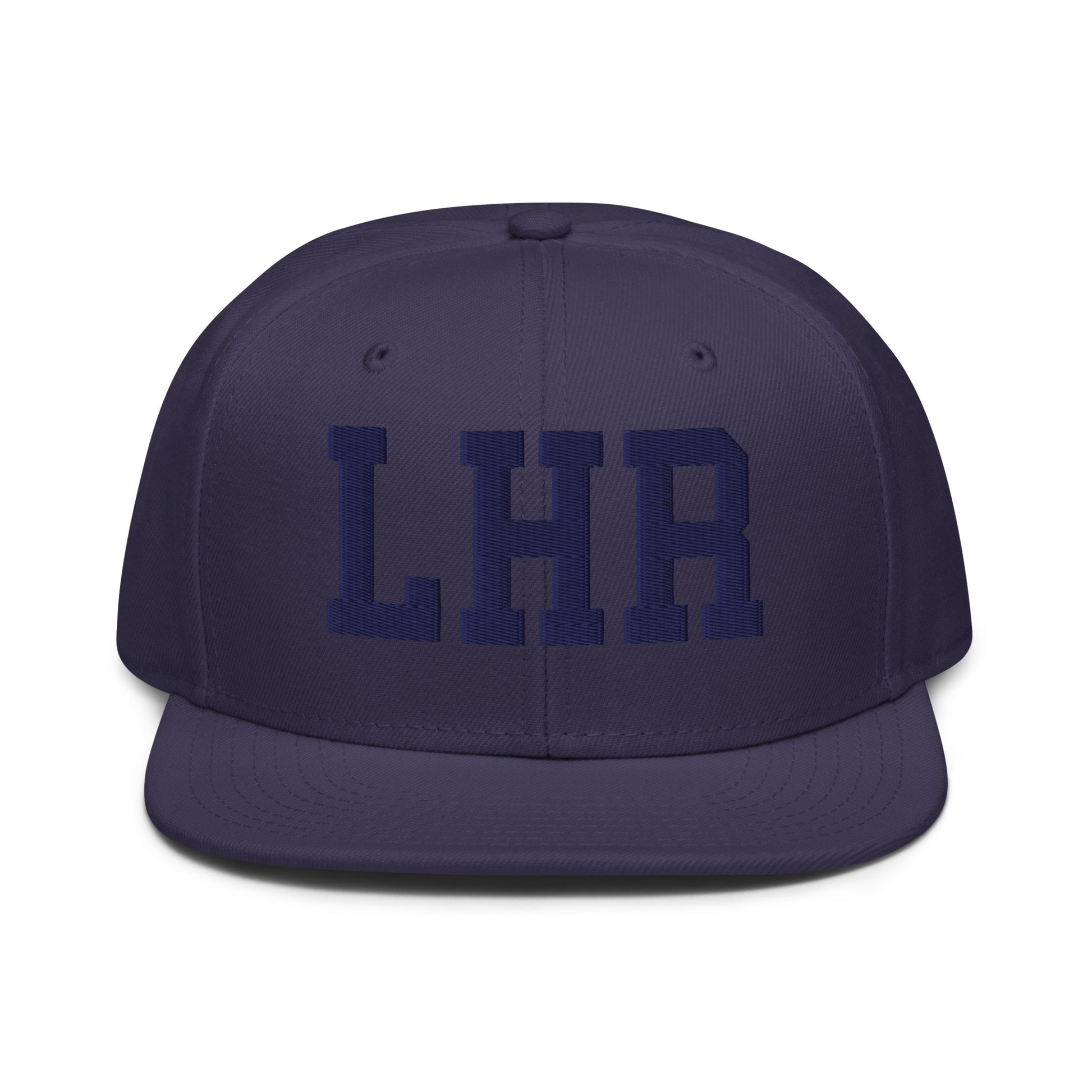 College-Style Wool-Blend Snapback Hat • Navy Blue • LHR London • YHM Designs - Image 07